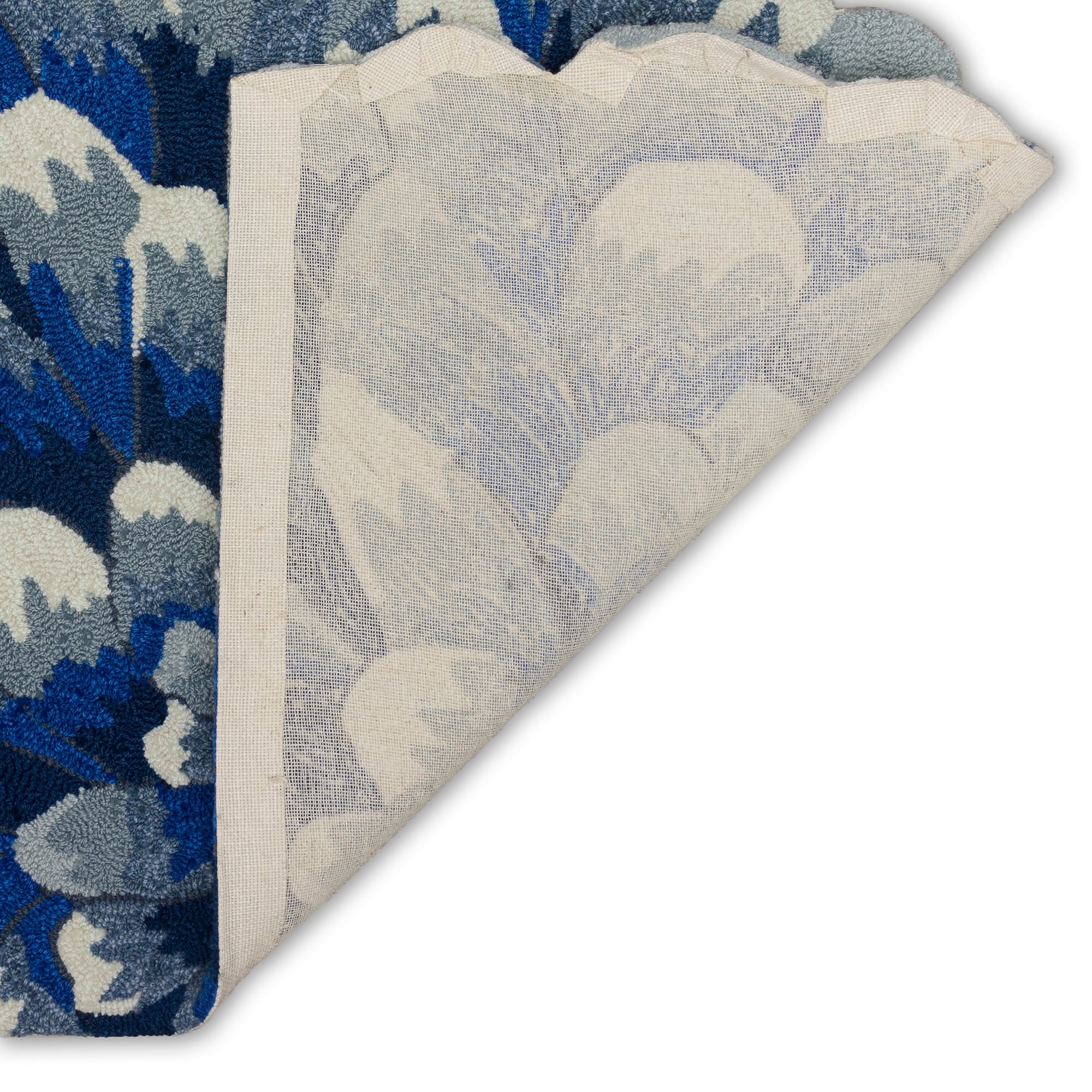 Handmade Blue Tufted Rectangular Synthetic Rug