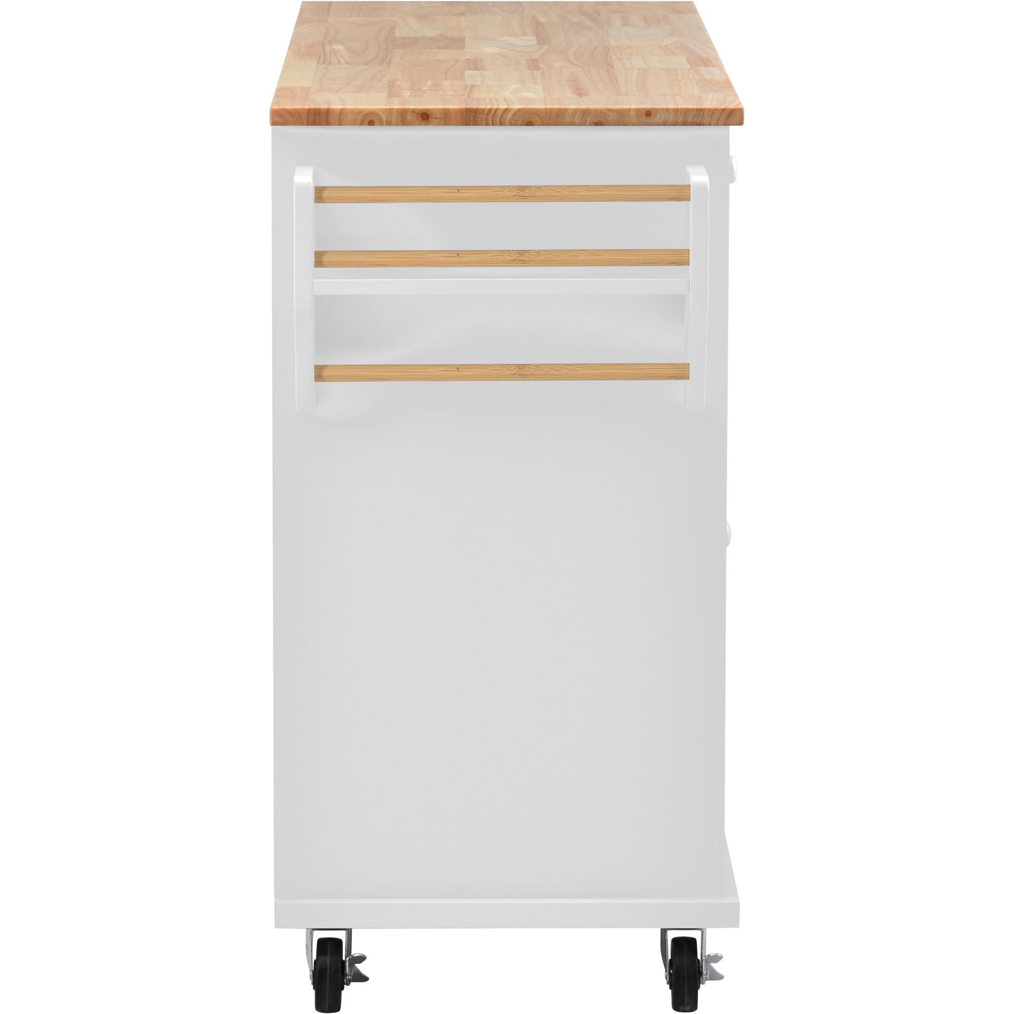 Miki Shinly Black Mdf Base with Mdf Top Rolling Kitchen Island (18.1-in x 52.8-in x 36.2-in)