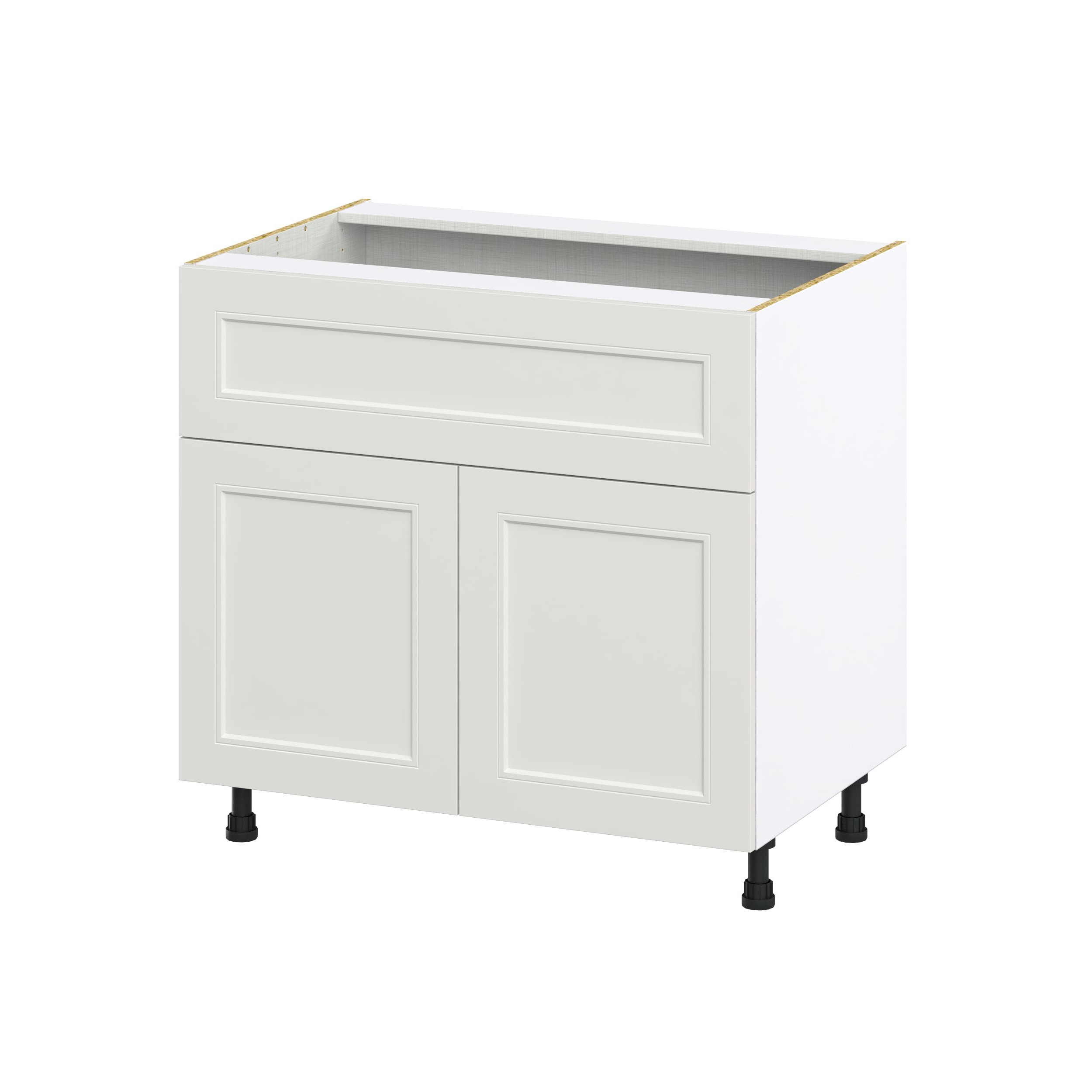 Hugo&Borg DSB36A-BE Belcourt 36-in W x 34.5-in H x 25-in D Painted Light Gray Base Fully assembled Cabinet (Recessed Panel Shaker)