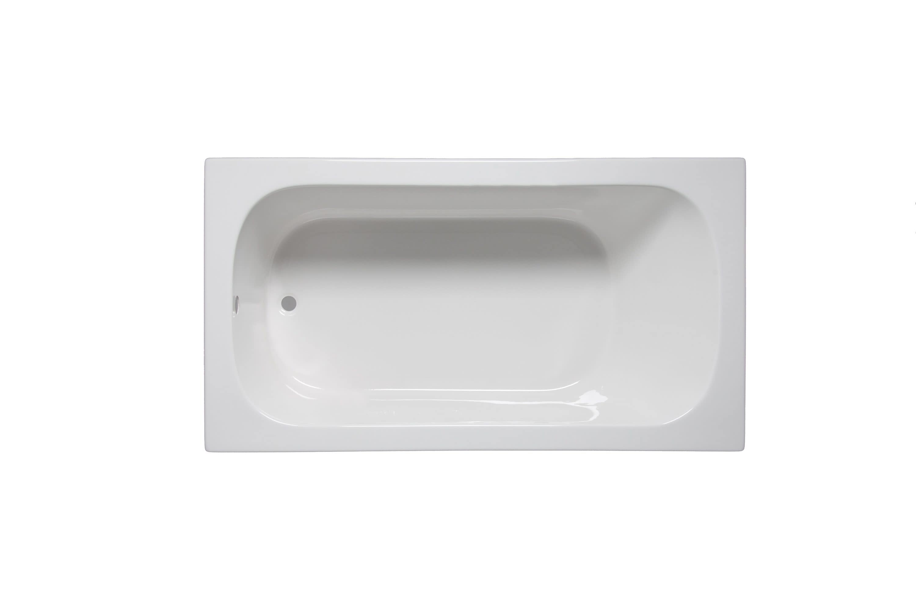 Butler IV 36-in x 72-in White Acrylic Oval Drop-In Soaking Bathtub (Reversible Drain) | - Laurel Mountain 3672BT064
