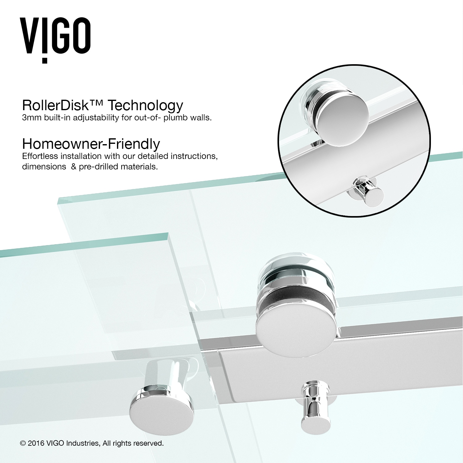 Luca 60" Frameless Sliding Shower Door with Clear Tempered Glass