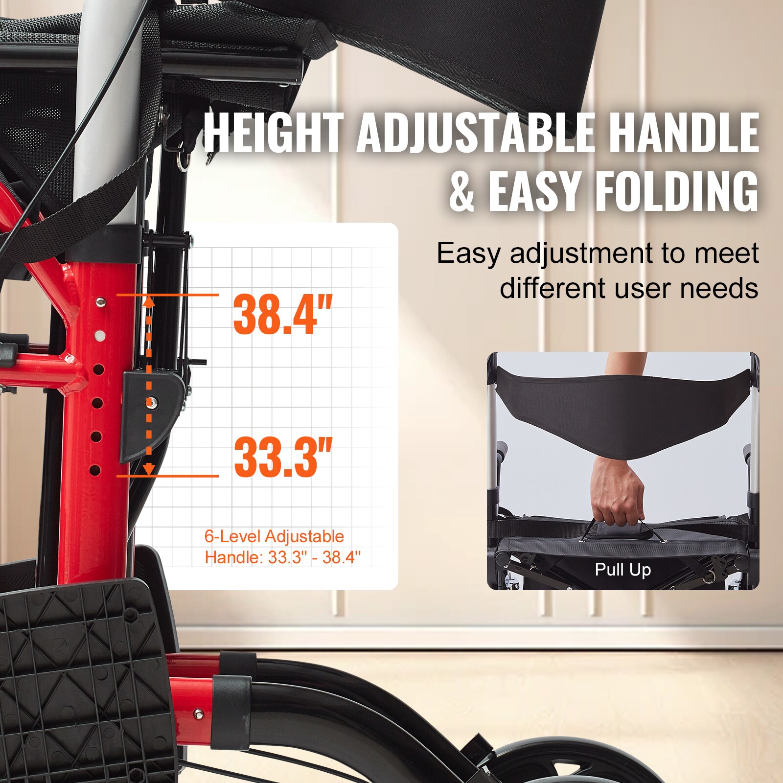 VEVOR SCEHYZXQCKJL03205V0 Walkers-Wheelchairs-Rollators - View #4