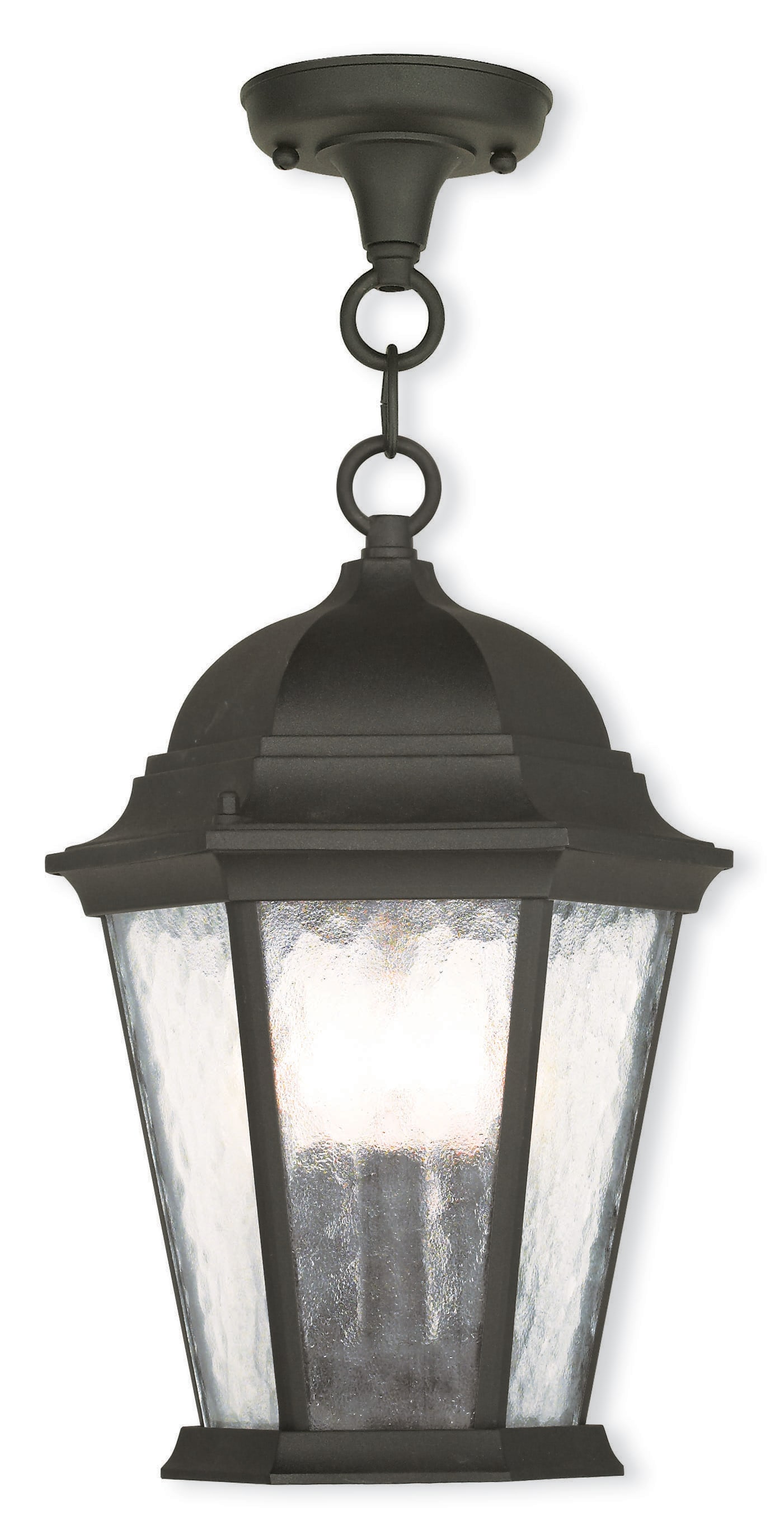 Livex Lighting Hamilton 3-Light Textured Black Traditional Clear