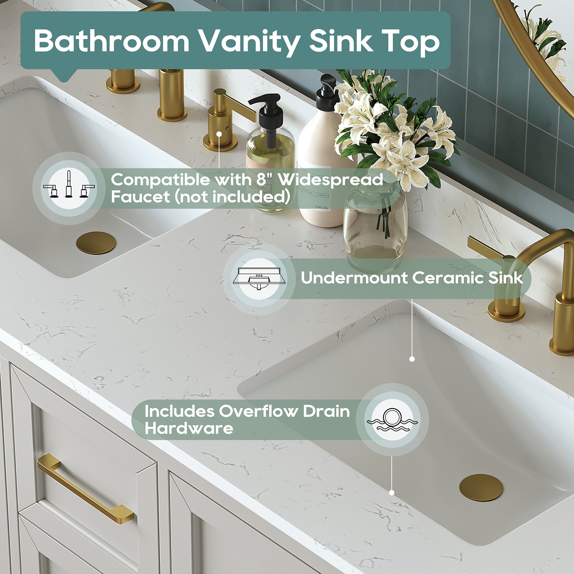 DELUXE LIVING V24028-60FG Bath-Vanity-Combo - View #4