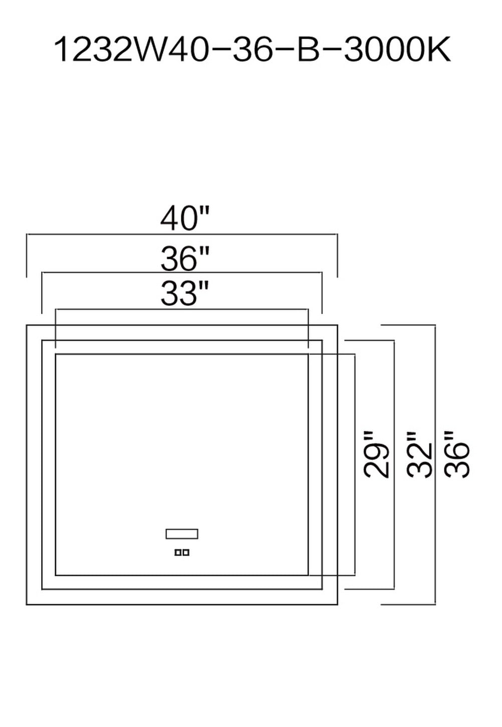 CWI Lighting 1232W40-36-B-3000K Decor-Mirrors - View #2
