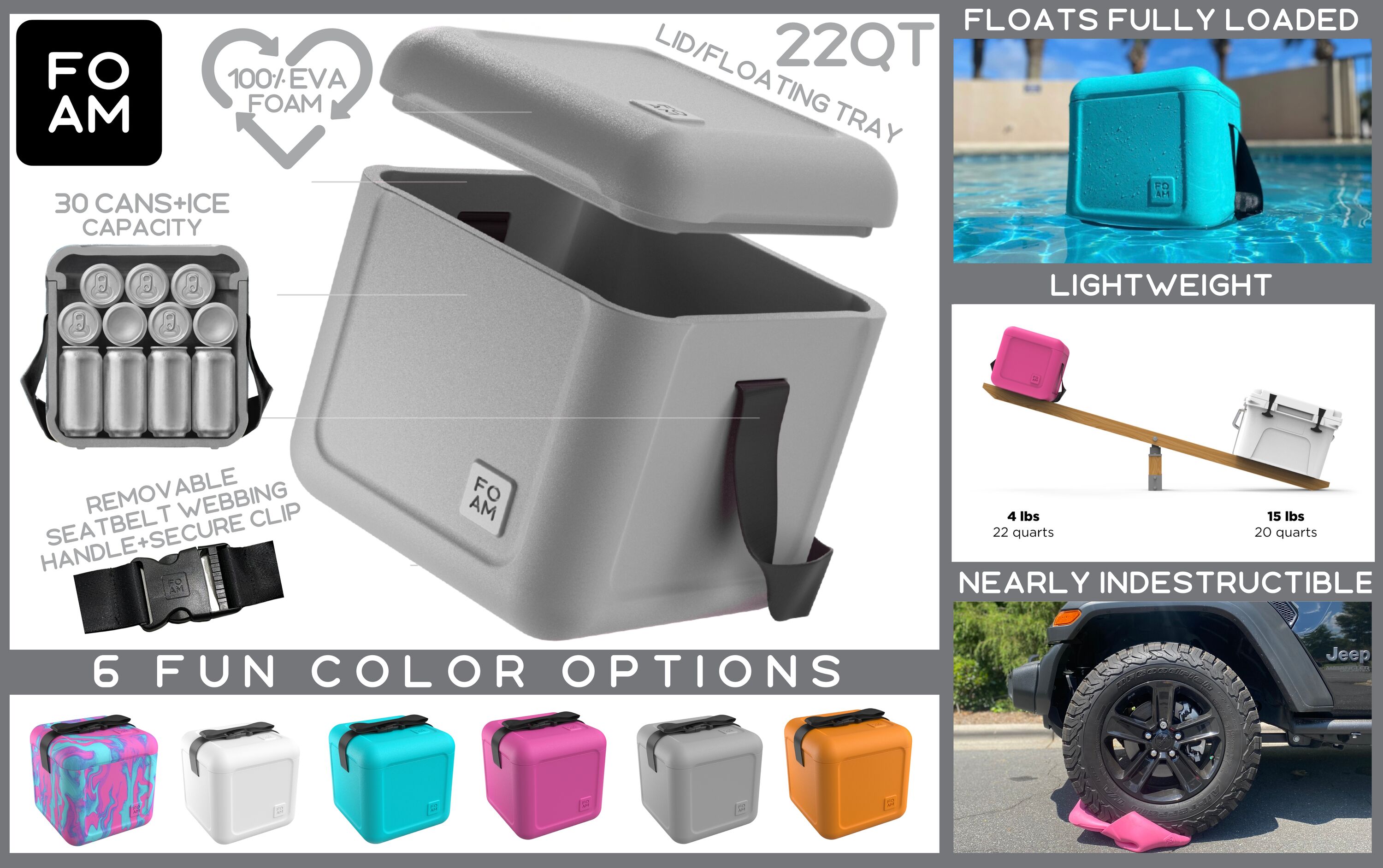 FOAM FM-22QT-CLGRY Beverage-Coolers - View #7