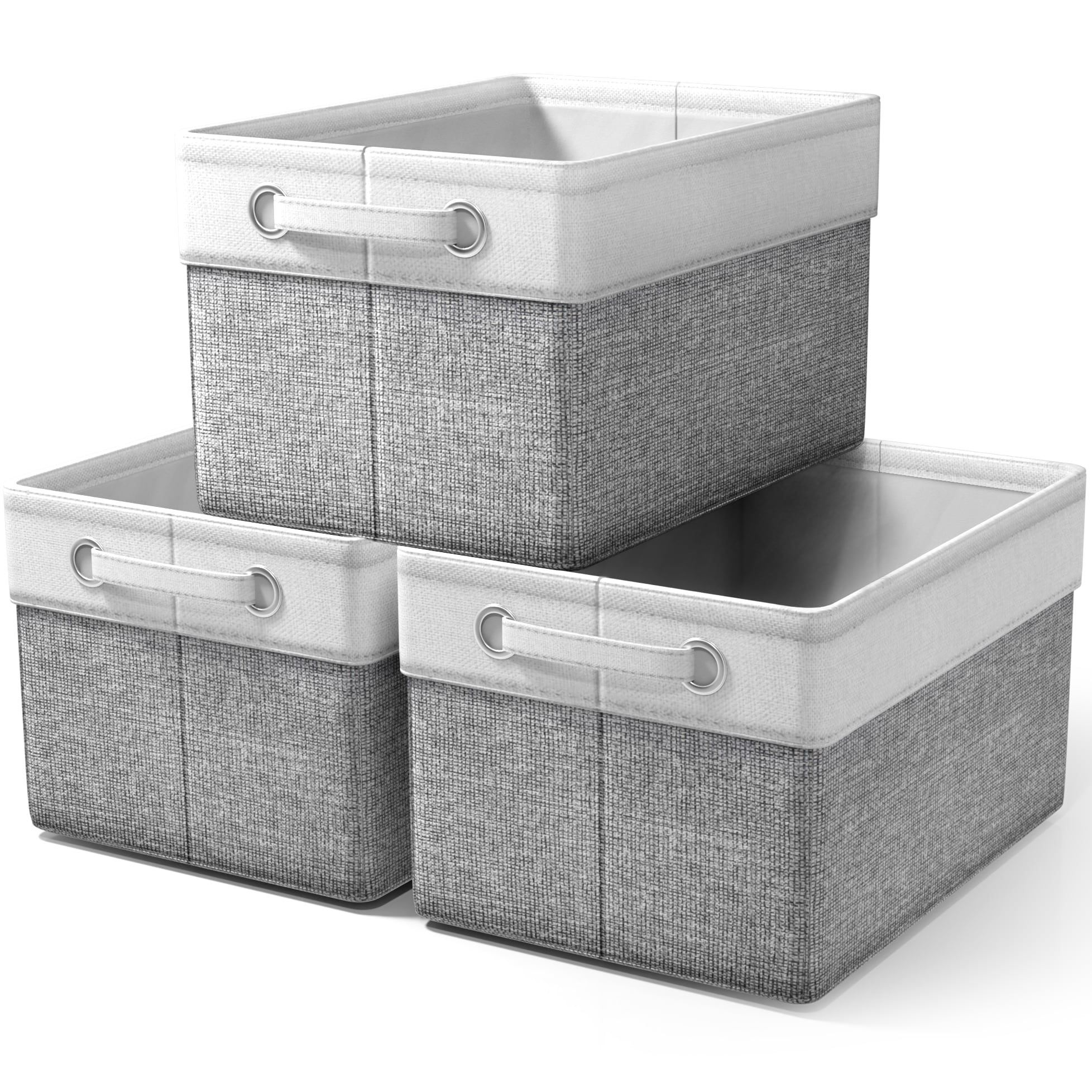 SORBUS  3 Pack 15 inch Collapsible Storage Bins with Handles Perfect for Home Storage and Organization