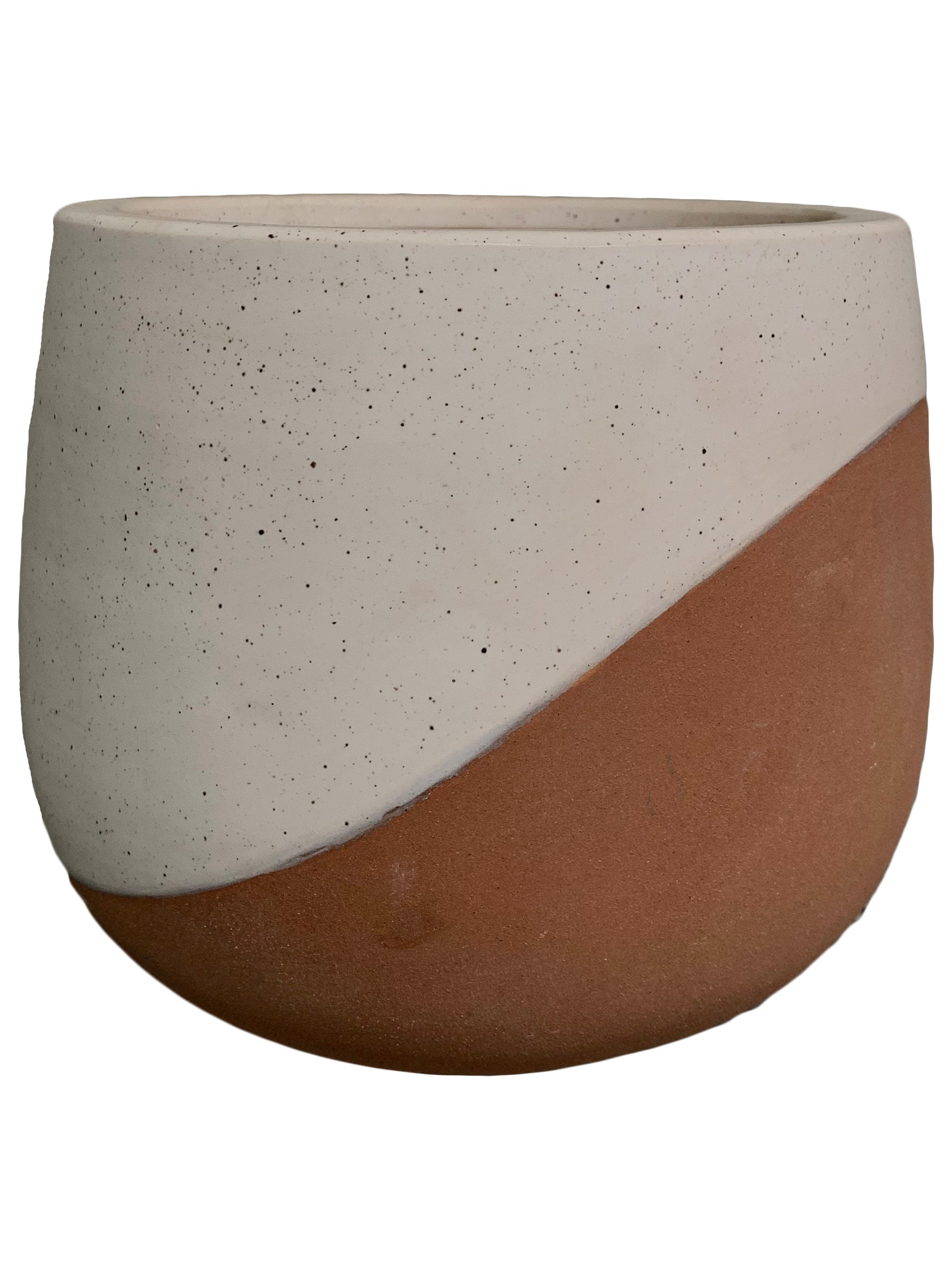 Origin 21 P5203A3L1 Round 11.81-Inches W Small White Ceramic Indoor Planter with Drainage Holes