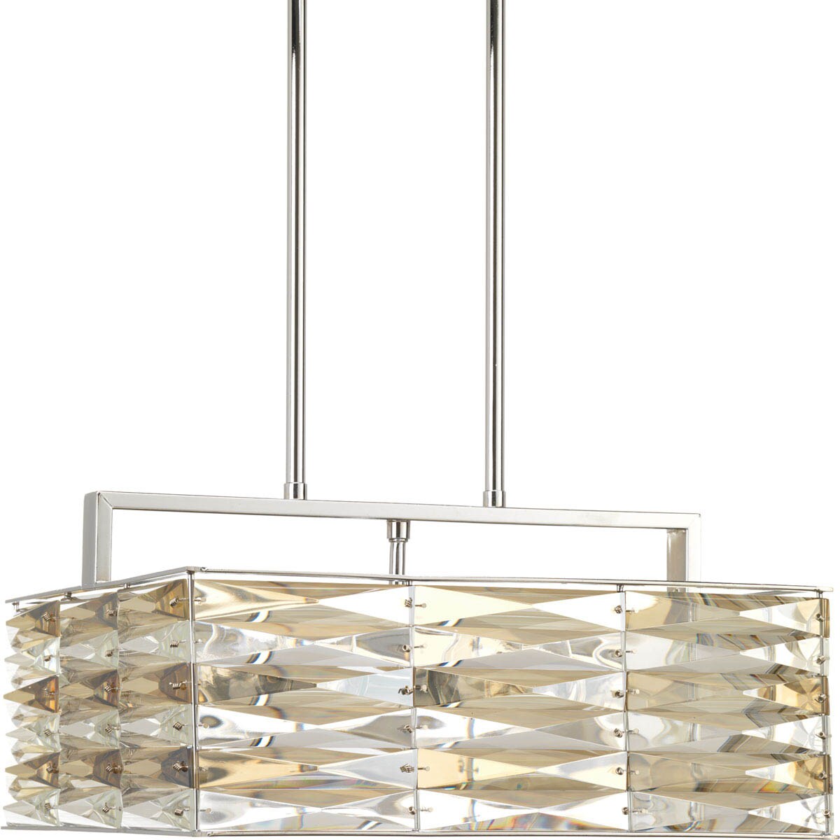 Progress Lighting P5154-15 The Pointe 5-Light Polished Chrome Modern/Contemporary Clear Glass Geometric Led, Mini Hanging Pendant Light