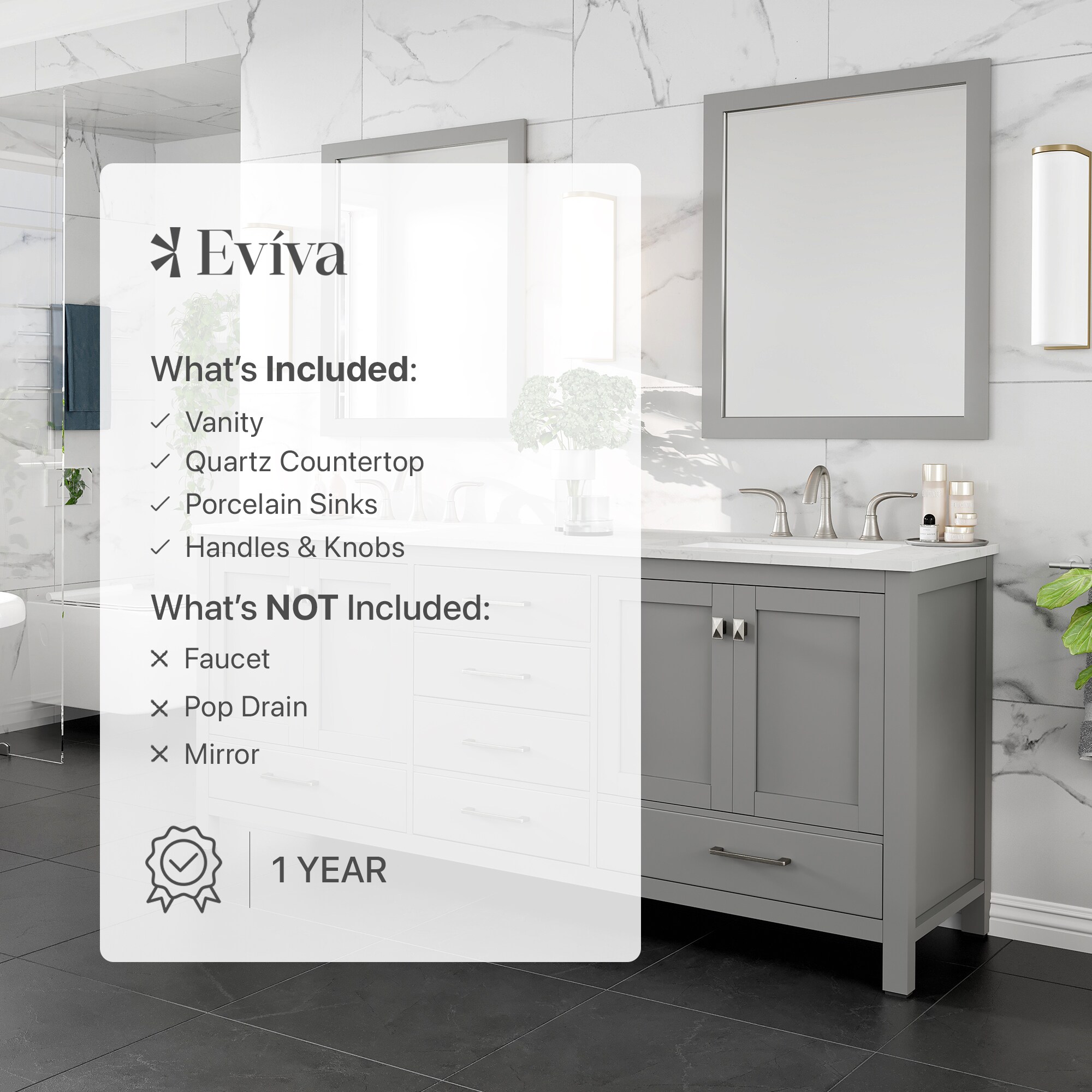 Eviva EVVN412-78GR-Q Bath-Vanity-Combo - View #7