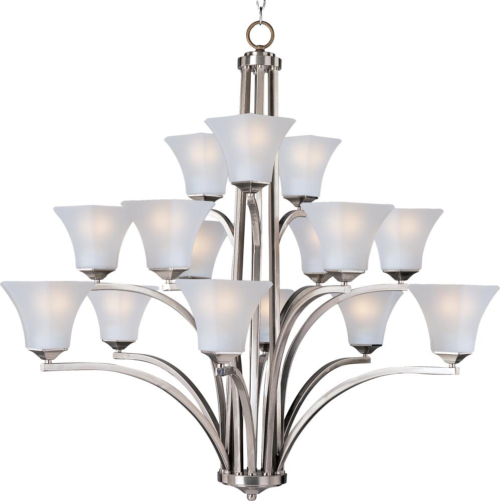 Maxim Lighting 20097FTSN Aurora 15 -Light Satin Nickel Modern/contemporary For Use in Bedrooms, Dining Rooms, Foyers, Kitchens, Living Rooms Chandelier