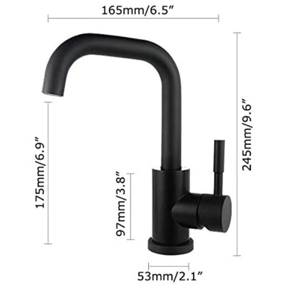 CASAINC Black 1-handle Single Hole Low-arc Bathroom Sink Faucet in the ...