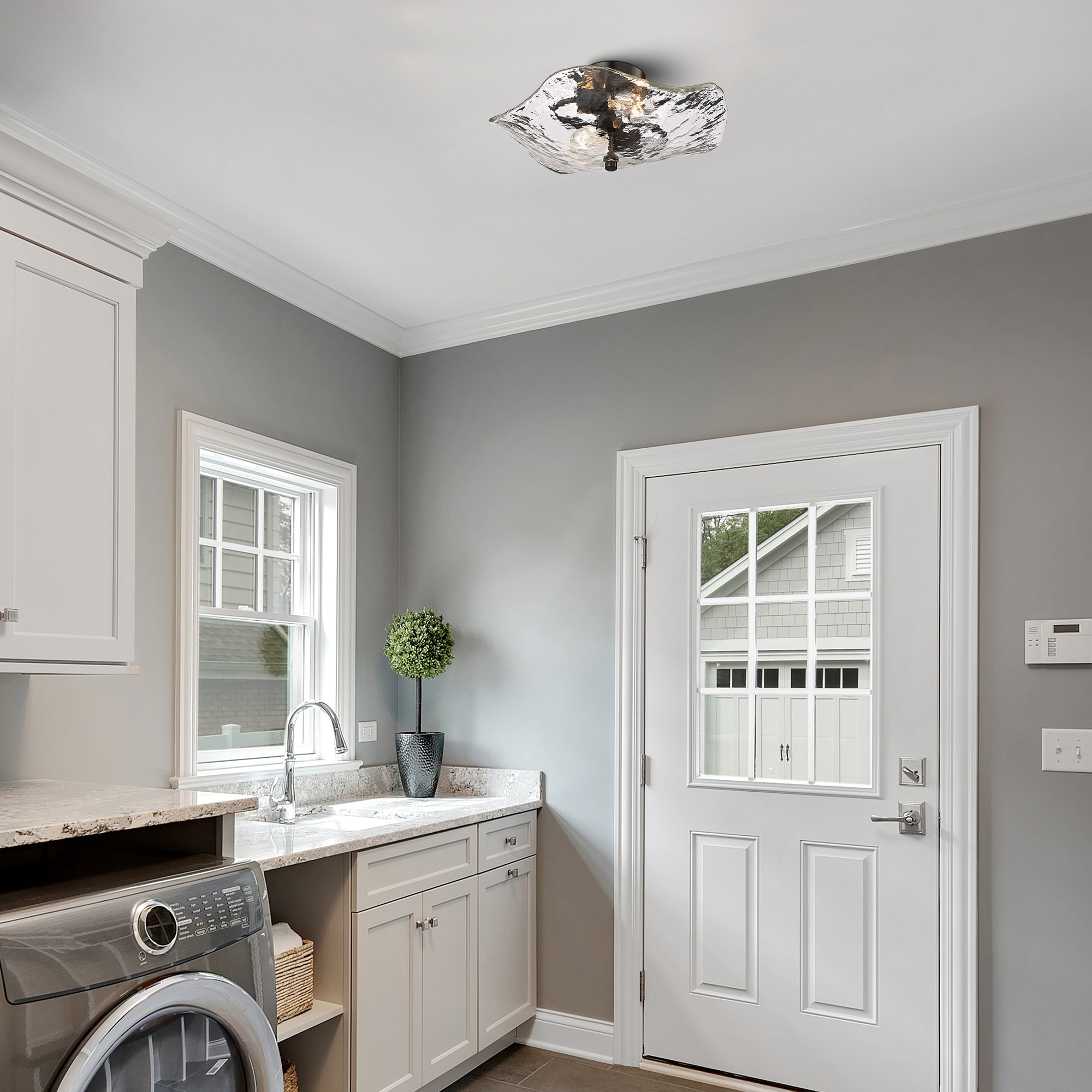 Golden Lighting 1140-SF BLK-HWG flushmounts - View #8