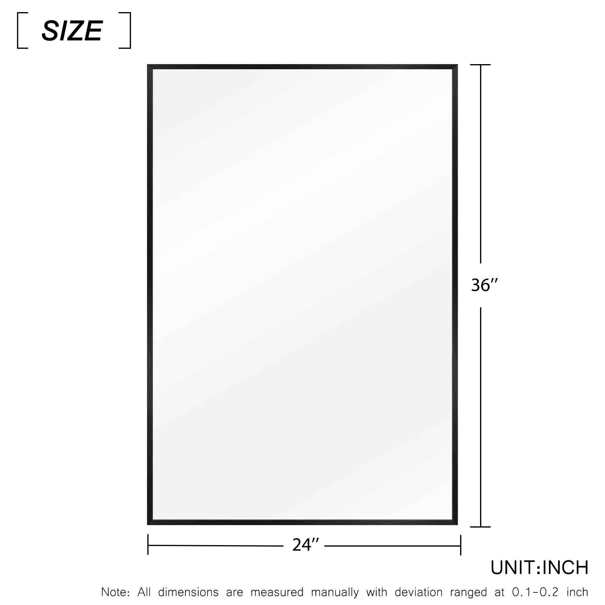 NeuType 35.83-in W x 24.02-in H Black Framed Wall Mirror in the Mirrors ...