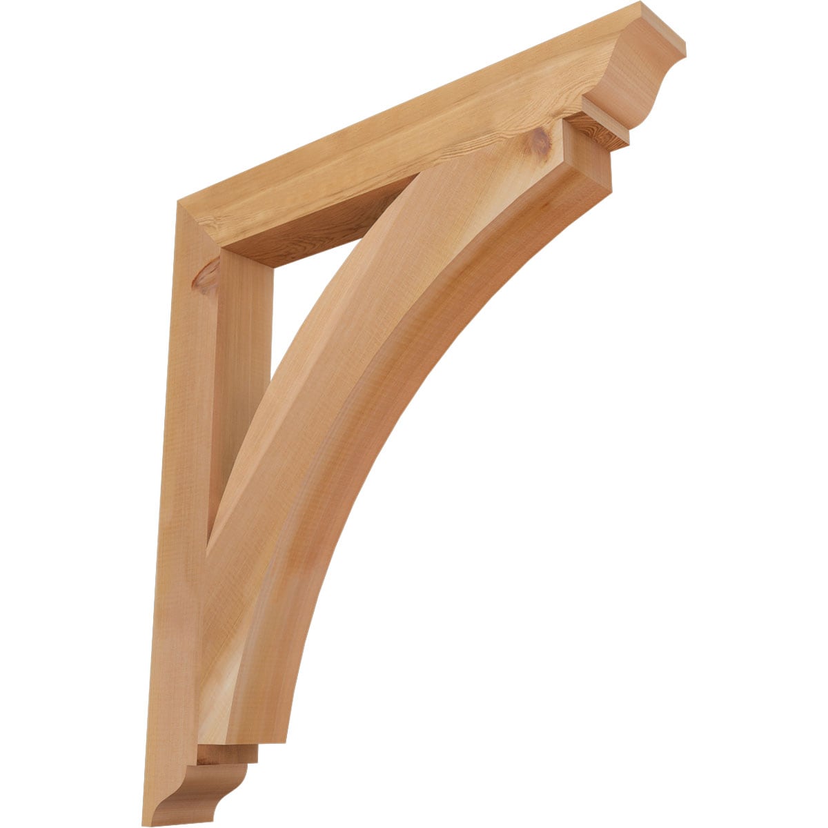 Ekena Millwork BKT04X30X34THR01SWR Thorton traditional smooth 3-1/2-in x 30-in x 34-in Western red cedar Brown Wood Standard bracket