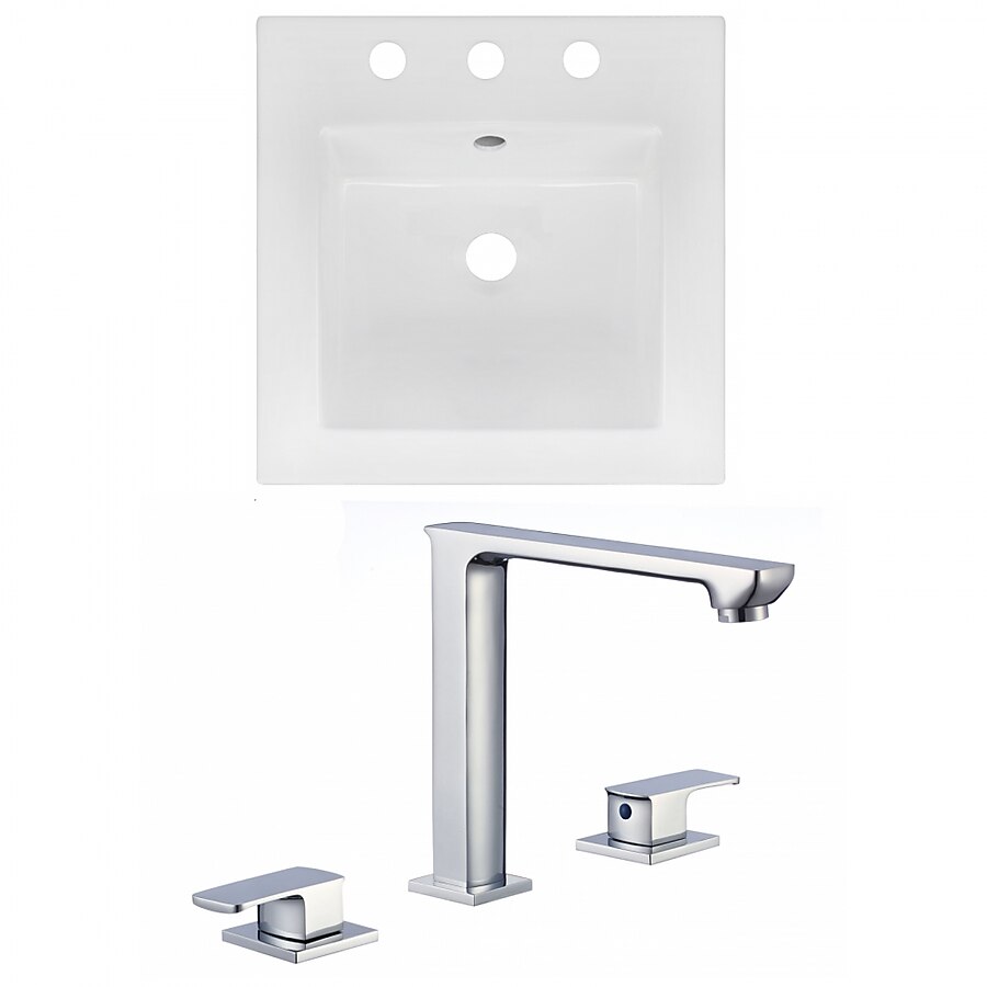 American Imaginations 16.5-in White Fire Clay Bathroom Vanity Top American Imaginations 16.5-in White Fire Clay Bathroom Vanity Top