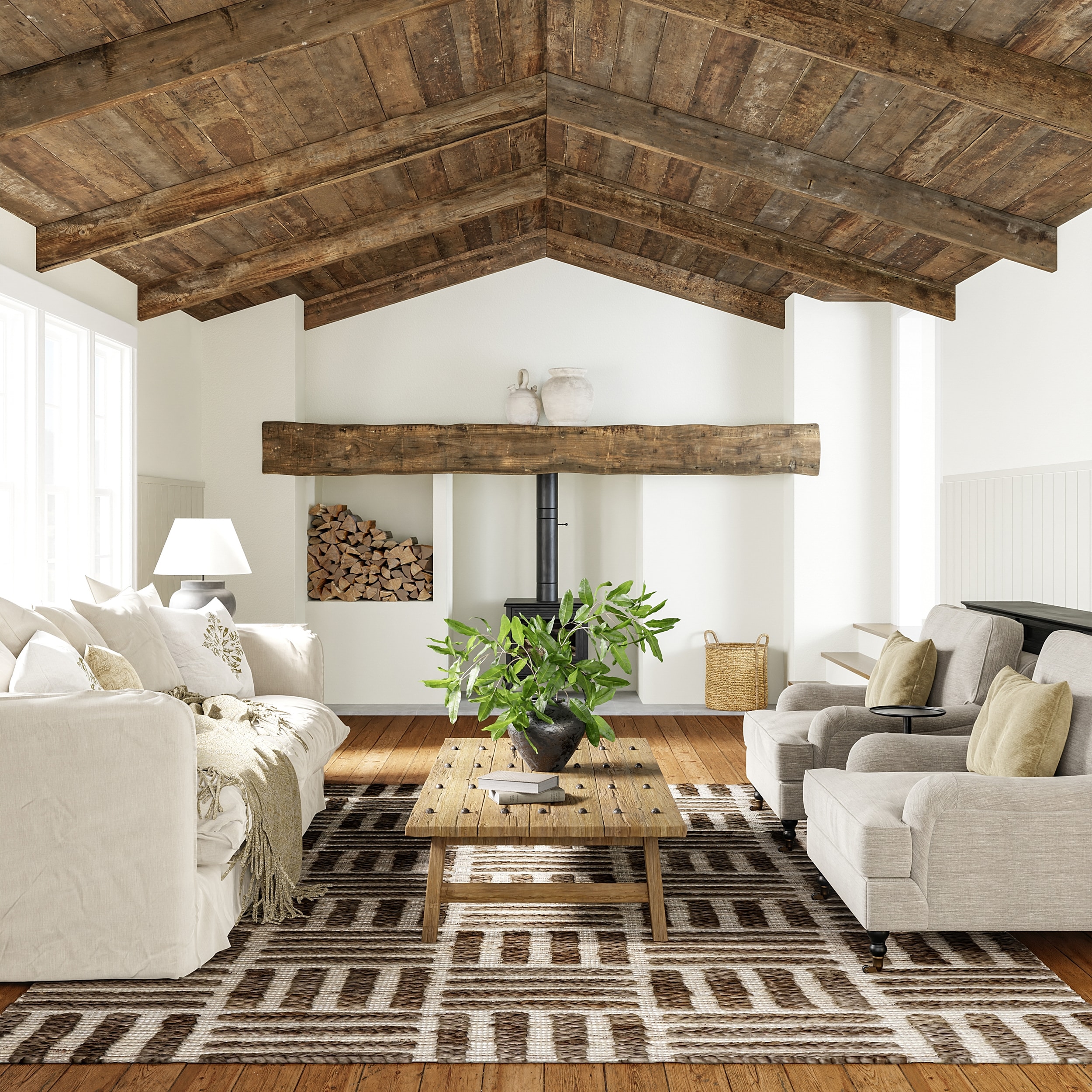 nuLOOM 200VEDK01A-9012 Stepstones Tiled 8ft. 6in. x 11ft. 6in. Ivory Area Rug