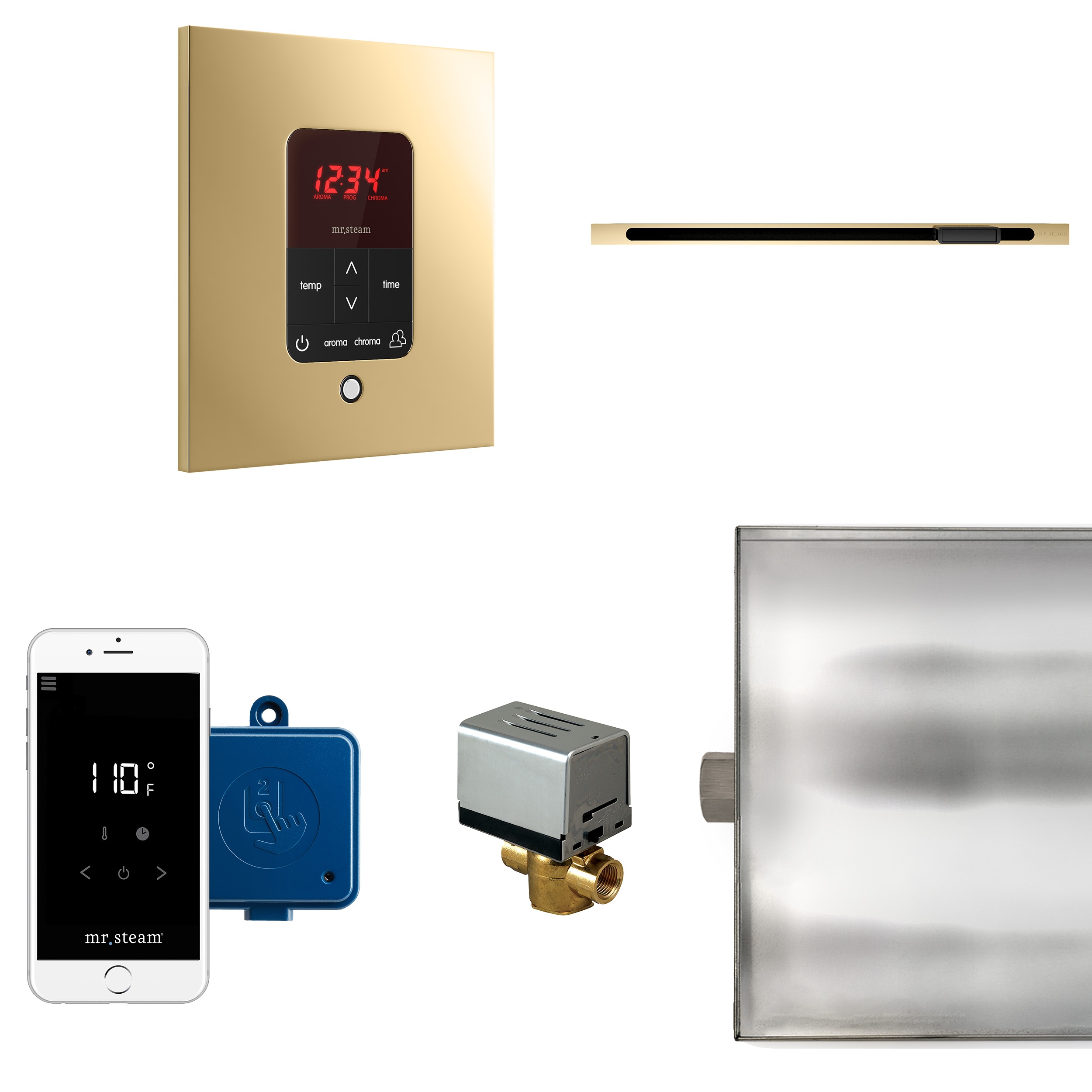 Mr. Steam BTLRL1SPB 120-Watt Polished Brass Steam generator control kit