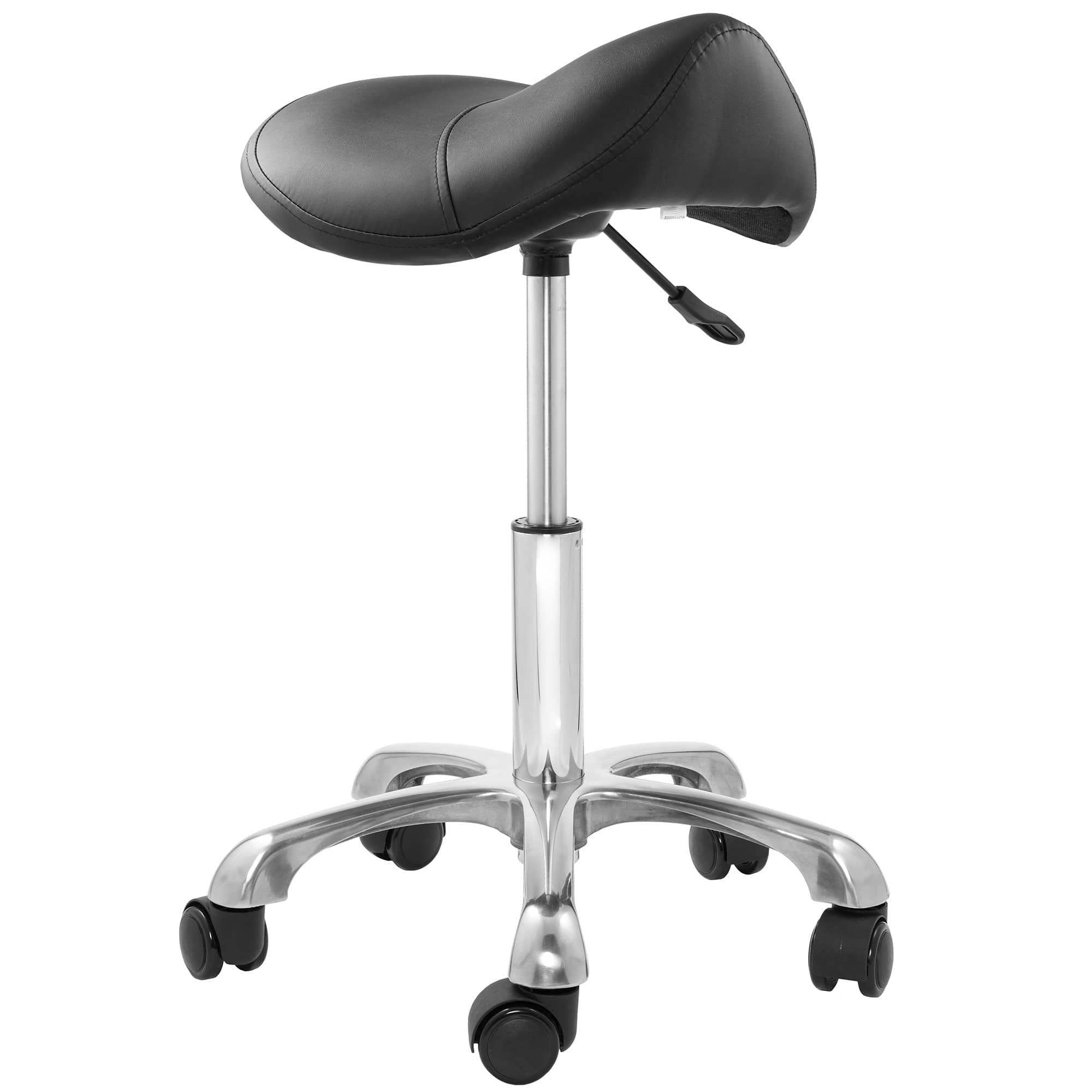 Saloniture SAL-STOOL-217-BLK Adjustable - Rolling Spa Saddle Stool in Black