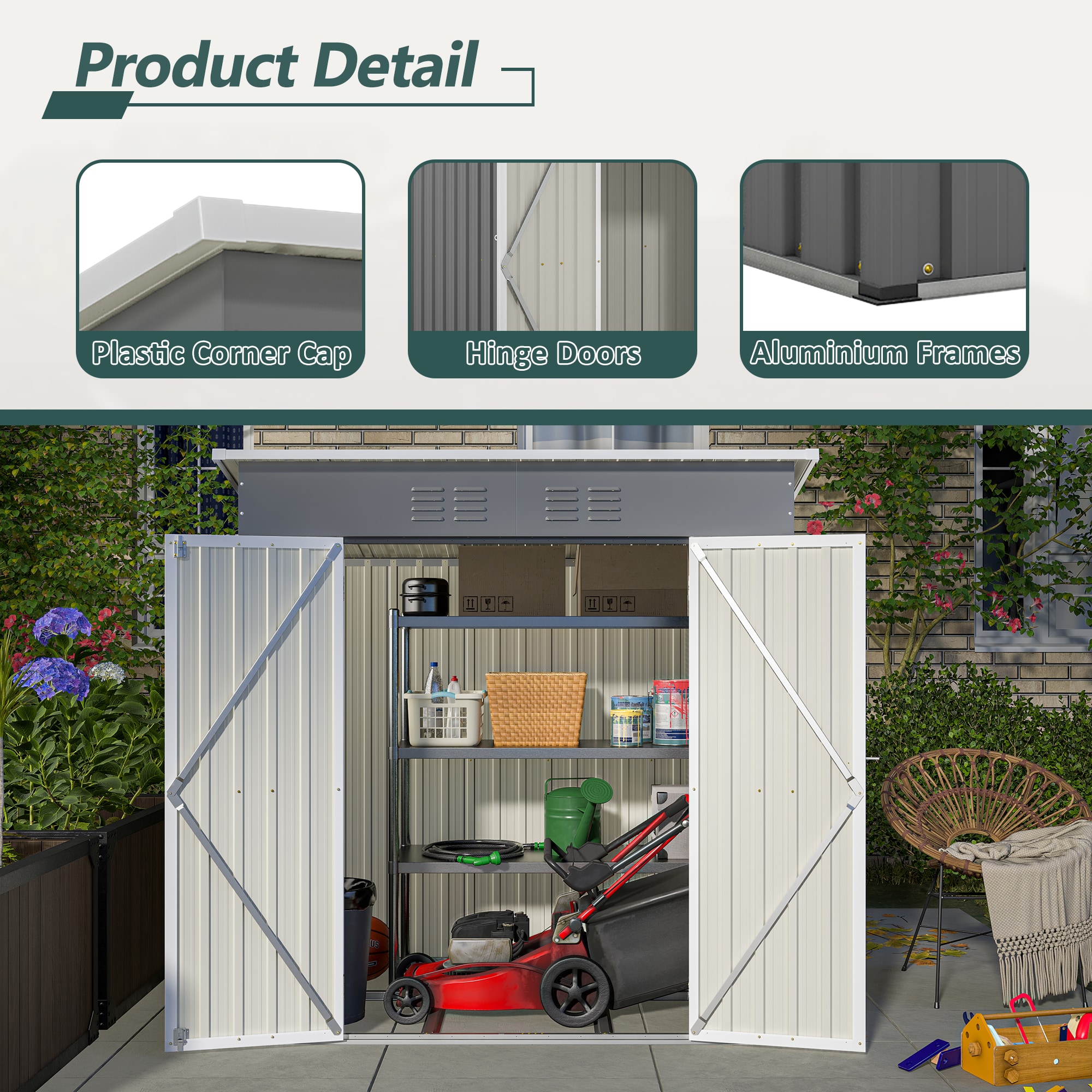 WELLFOR TACW54043 Metal-Storage-Buildings-Sheds - View #5