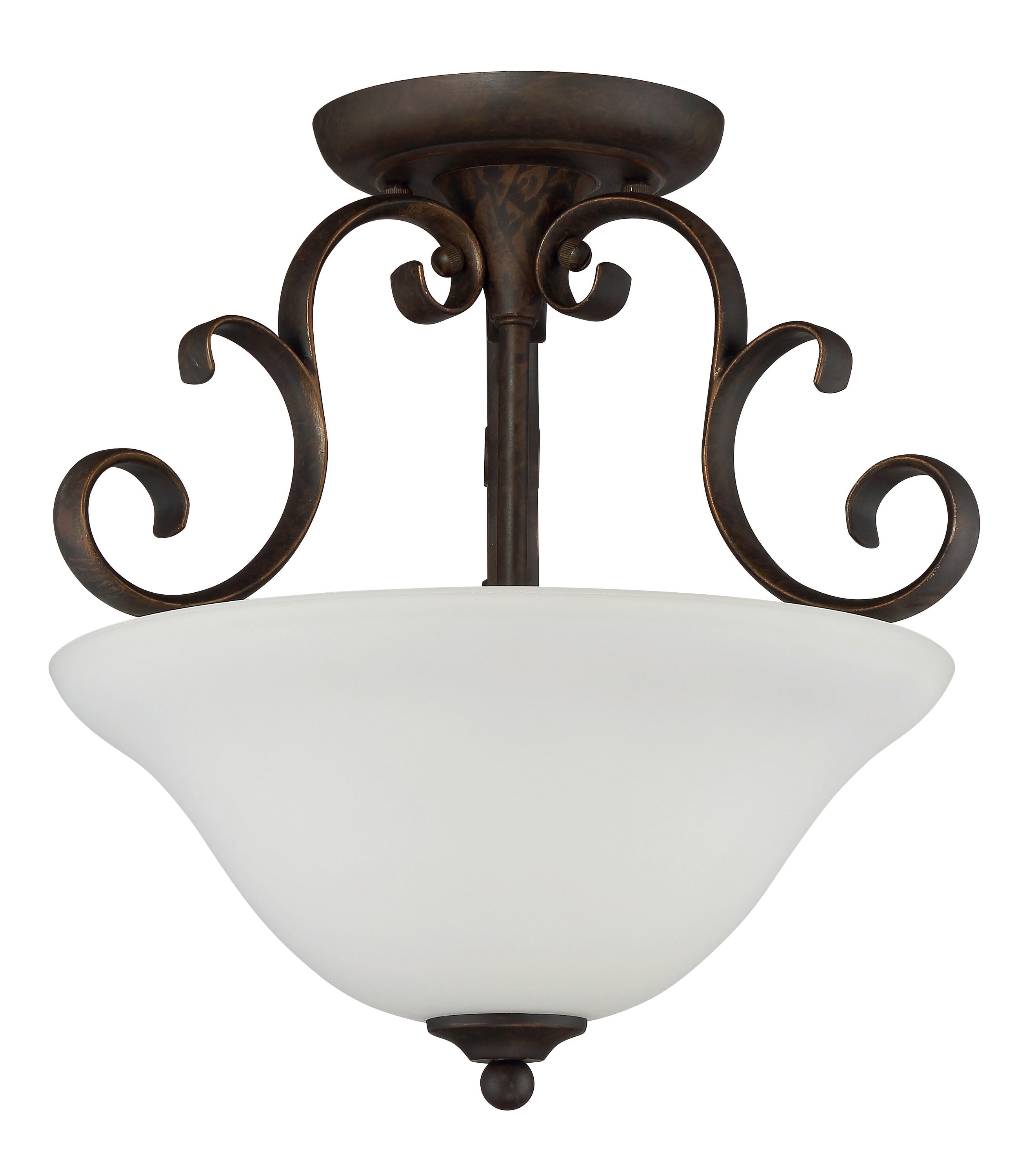 Craftmade Barrett Place 15-in Mocha Bronze Traditional Incandescent Semi-flush Mount Light