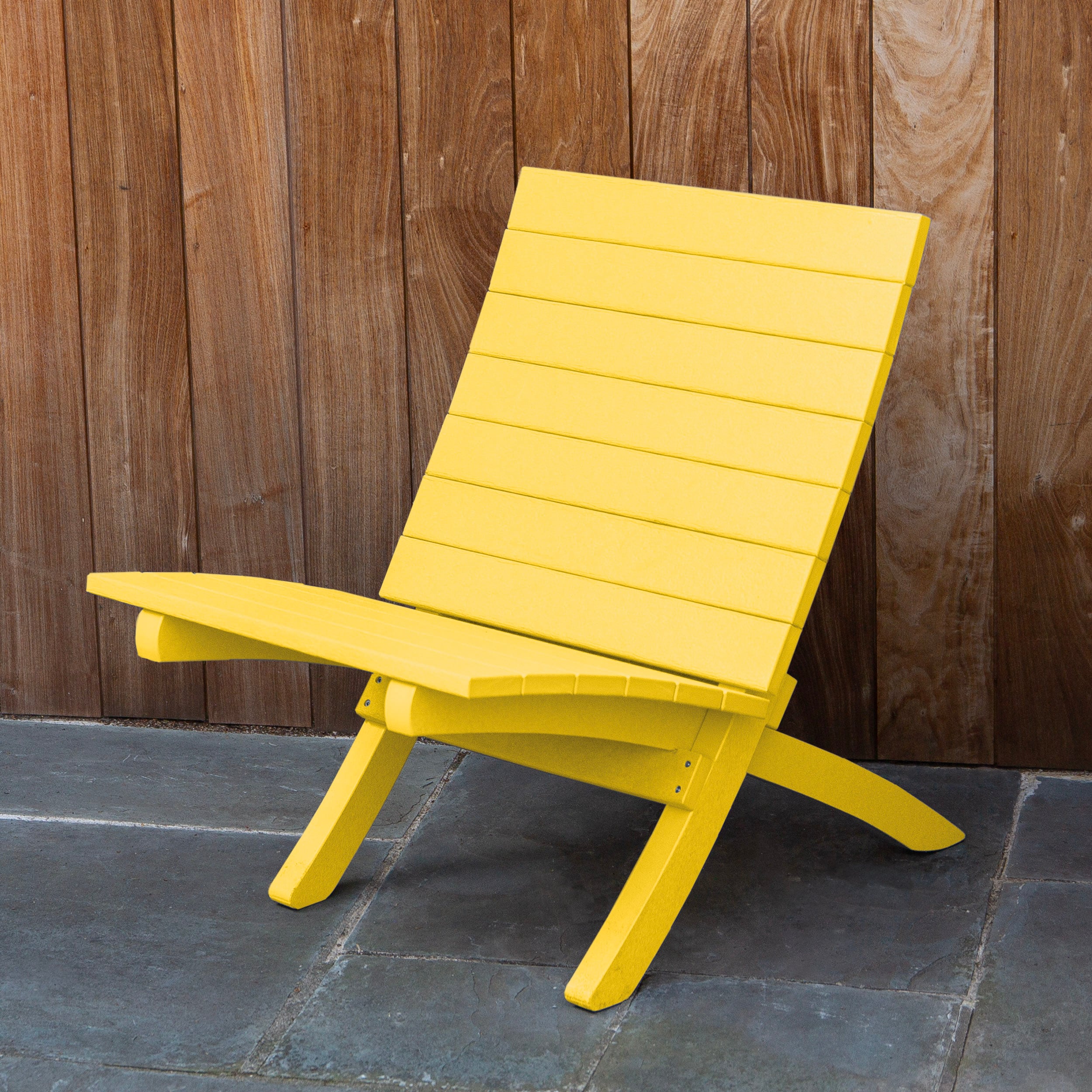 highwood BV-CHRNS01-SYE Haven Sunbeam Yellow HDPE Frame Stationary Conversation Chair with Slat Seat