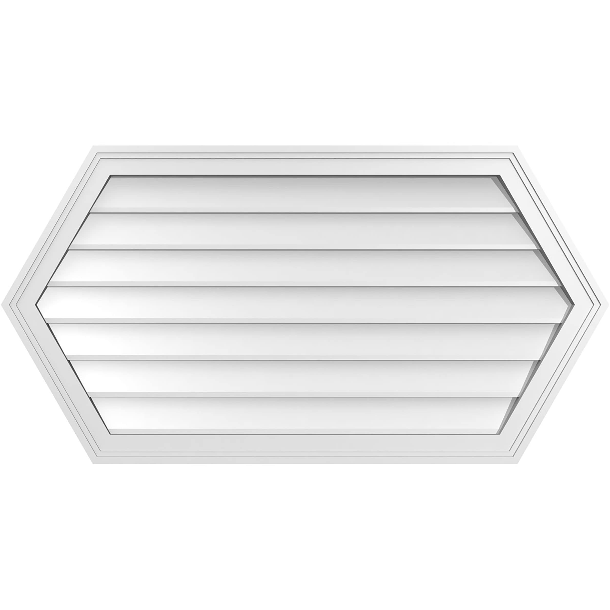 Ekena Millwork GVPHP42X2202SN 42-Inches x 22-Inches Off-white Peaked PVC Gable Louver Vent