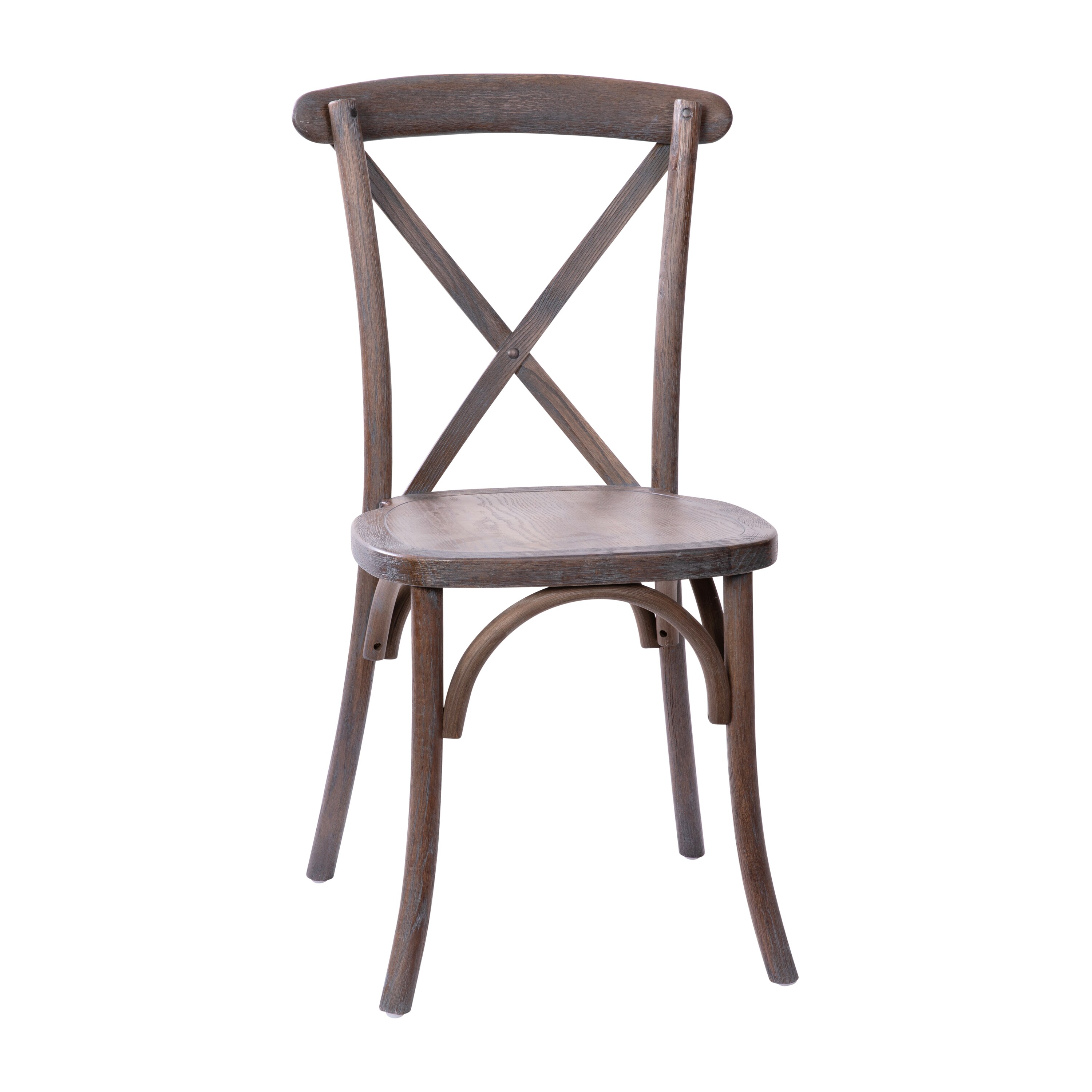 Elegant Elmwood Dark Driftwood X-Back Dining Chair