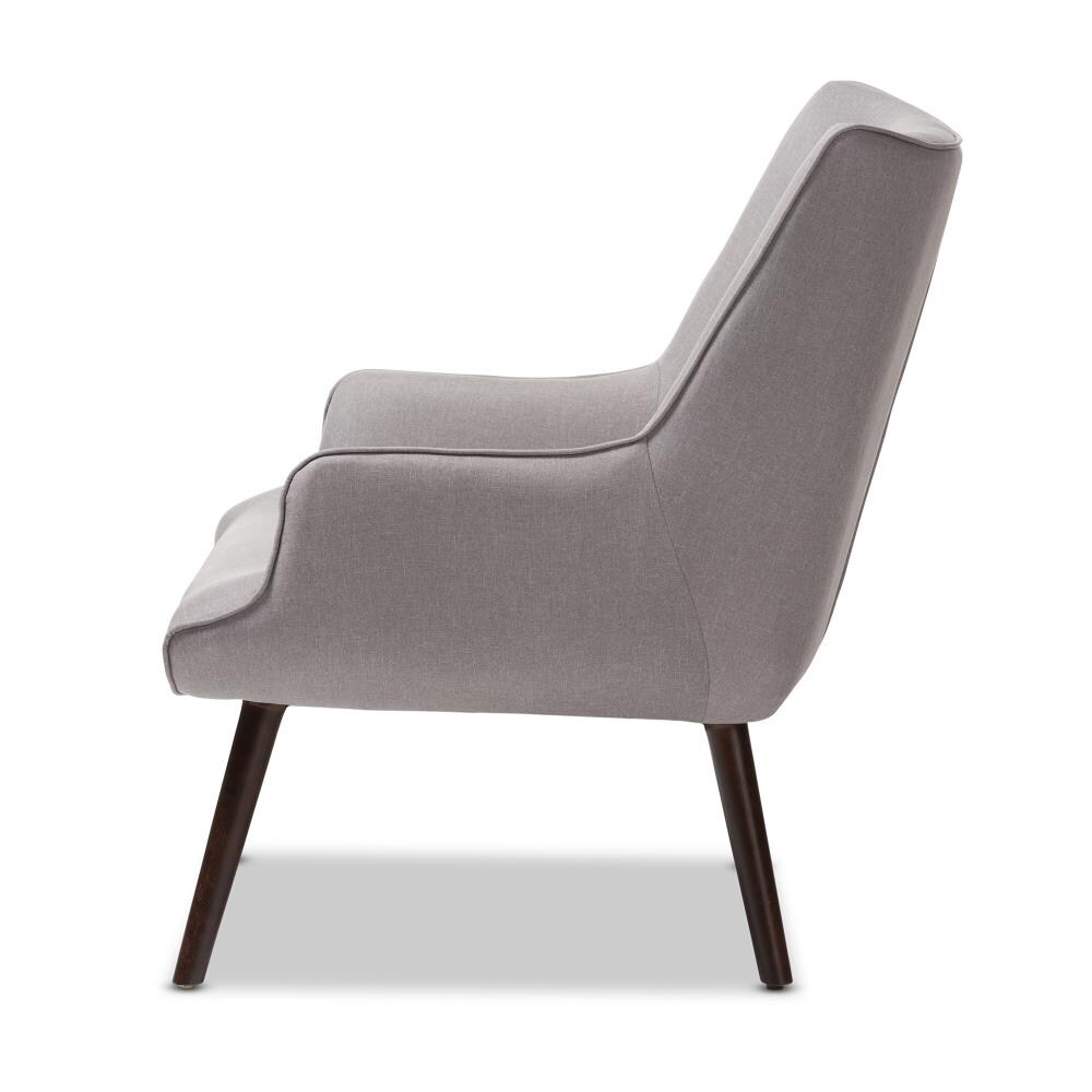 Baxton Studio Alden Midcentury Grey Linen Accent Chair in the