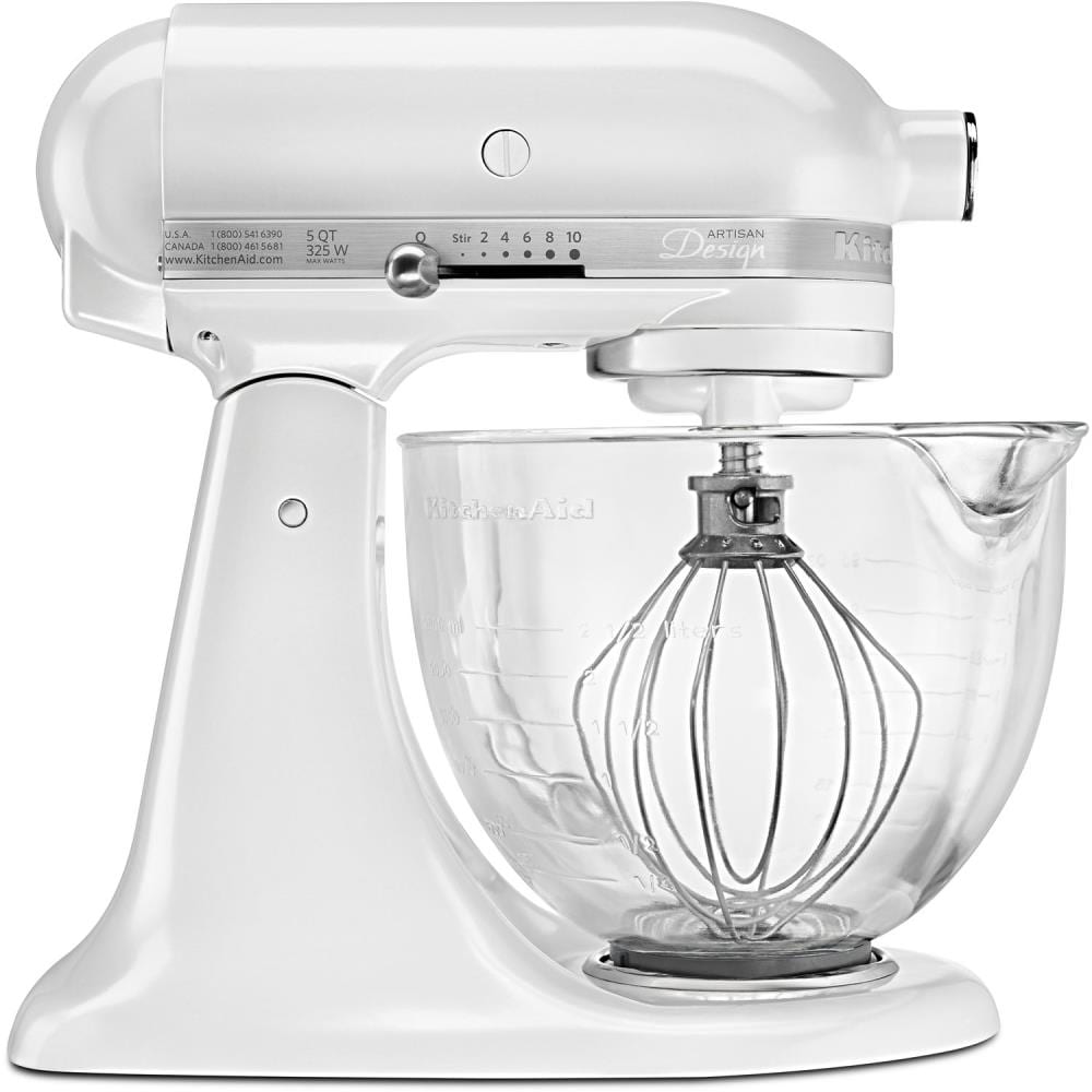 NEW KitchenAid Mixer White 5QT + 12 cup glass mixer bowl with lid -  household items - by owner - housewares sale 
