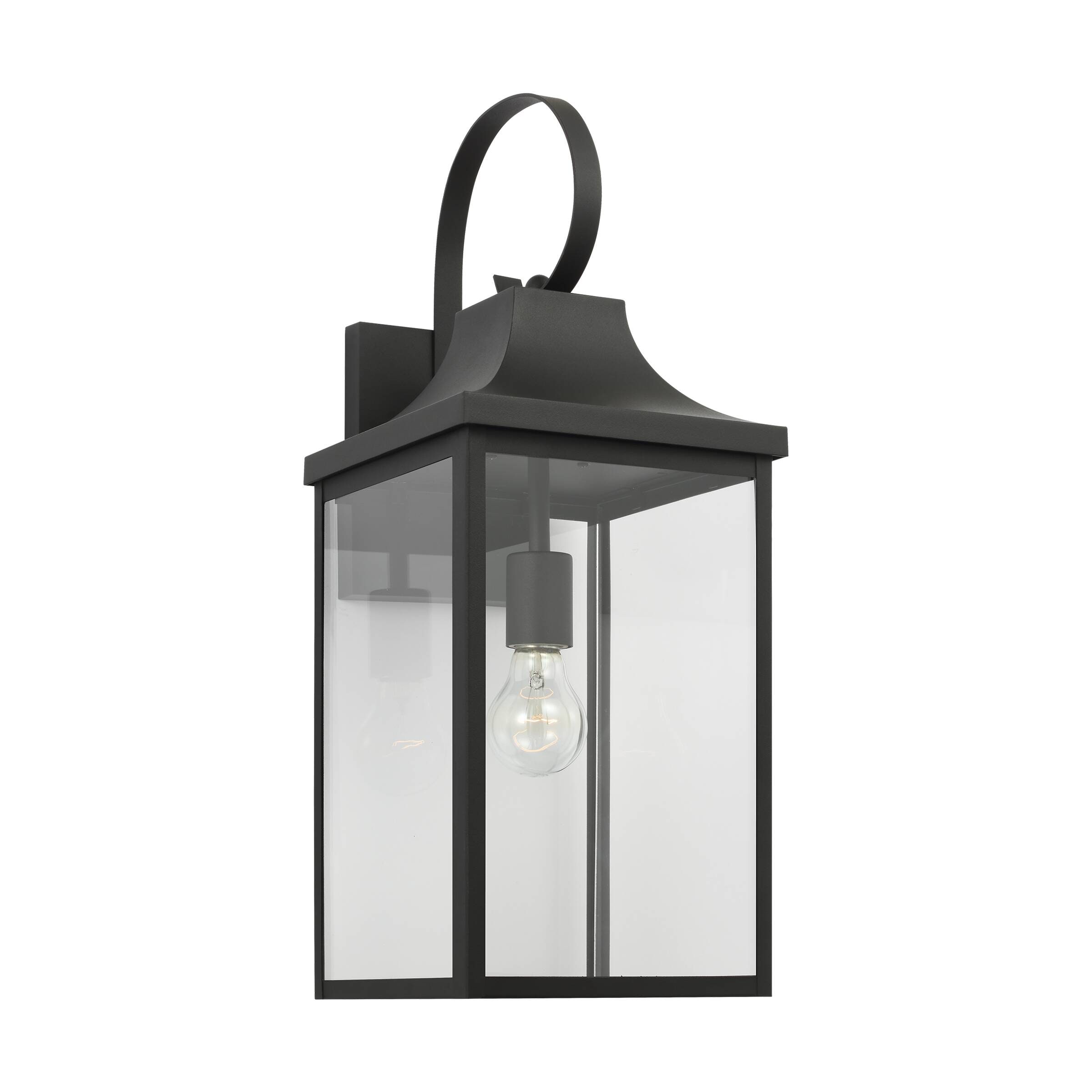 Generation Lighting GLO1031EN3/TXB Saybrook 1 -Light 21.875-in H Black Hardwired Outdoor Wall Light