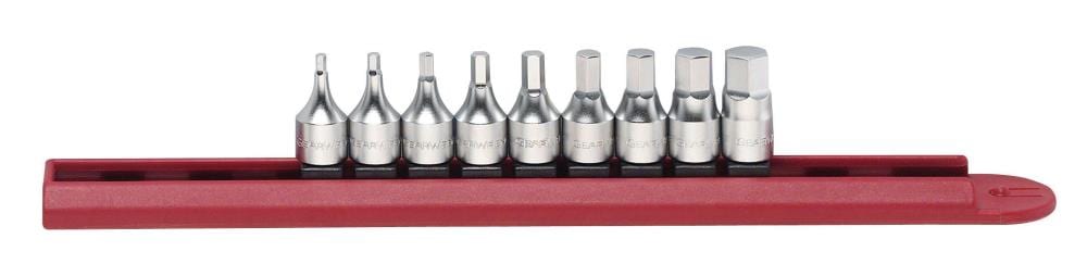 GEARWRENCH 81149 9-Piece 1/4-in Drive Set Hex Bit Driver Socket Set