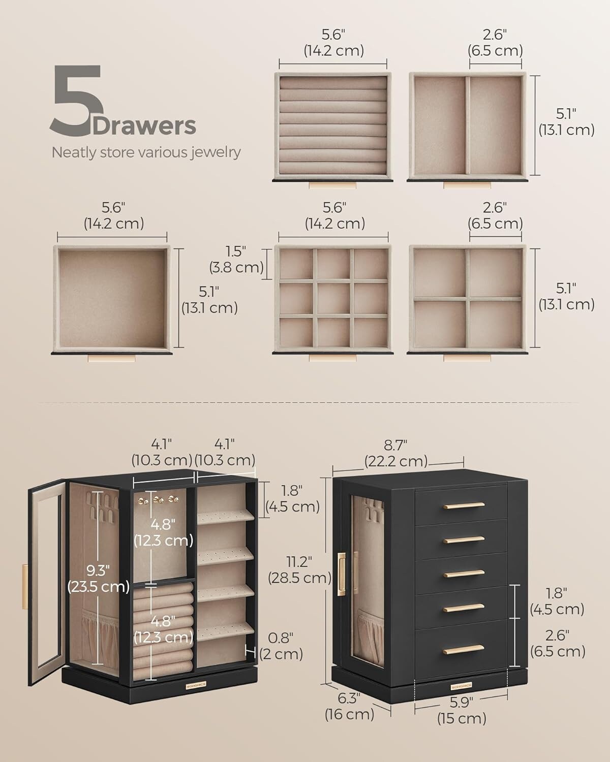 SONGMICS HOME JBC170B01 Jewelry-Organization - View #3