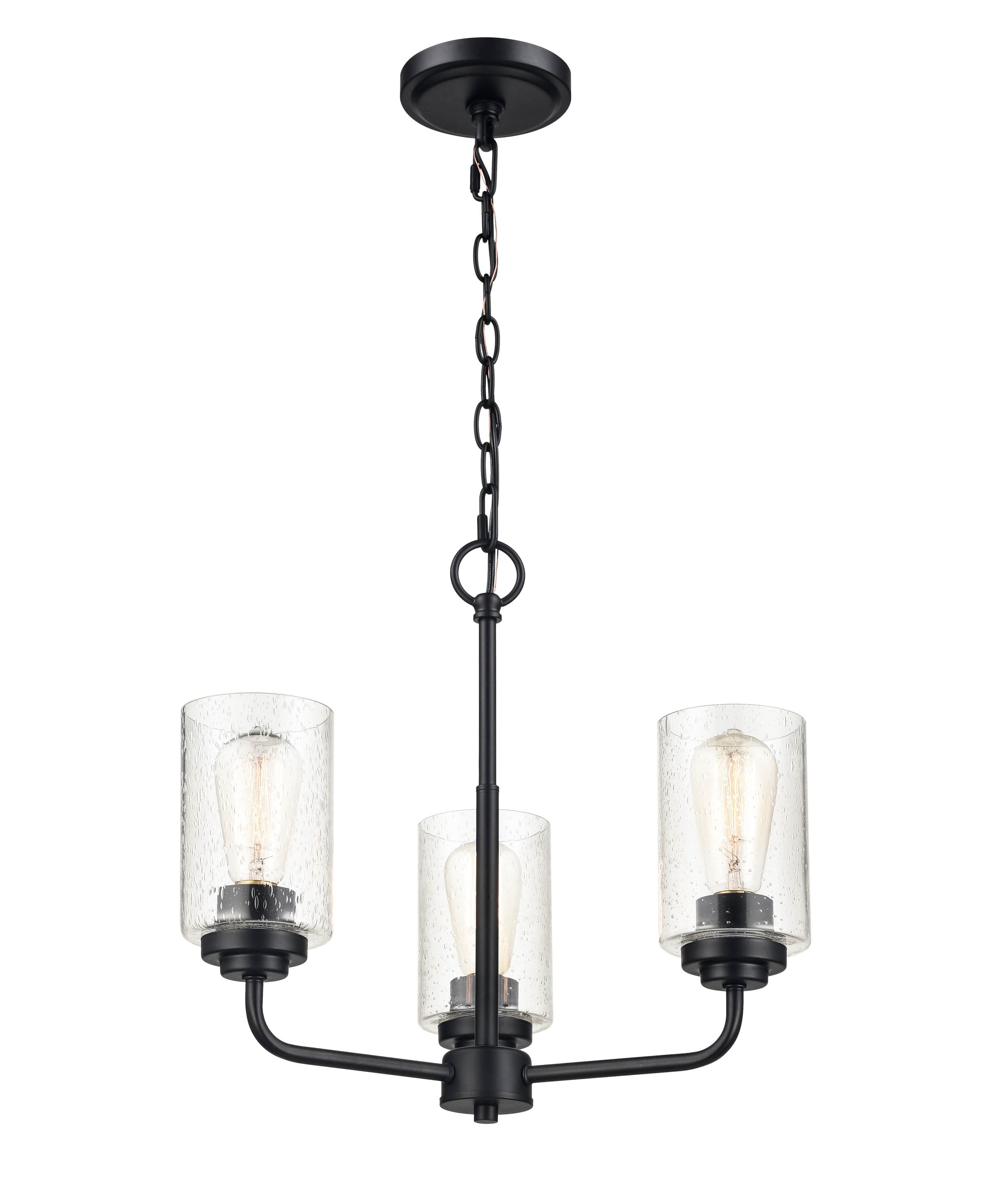 Millennium Lighting 9603-MB Moven 3 -Light Matte Black Traditional For Use in Bedrooms, Dining Rooms, Foyers, Kitchens, Living Rooms Chandelier