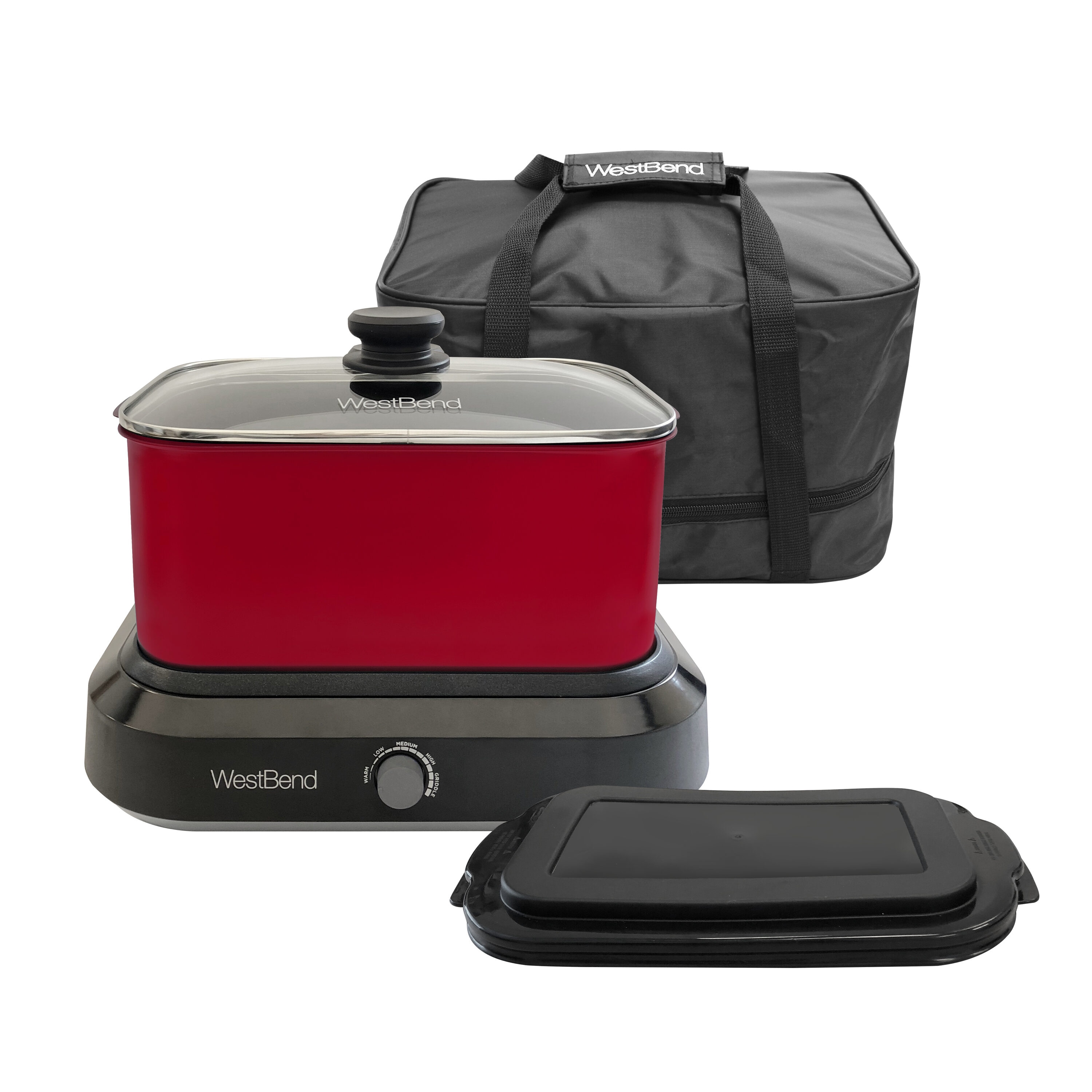 West Bend 6-Quart Red Rectangle Slow Cooker