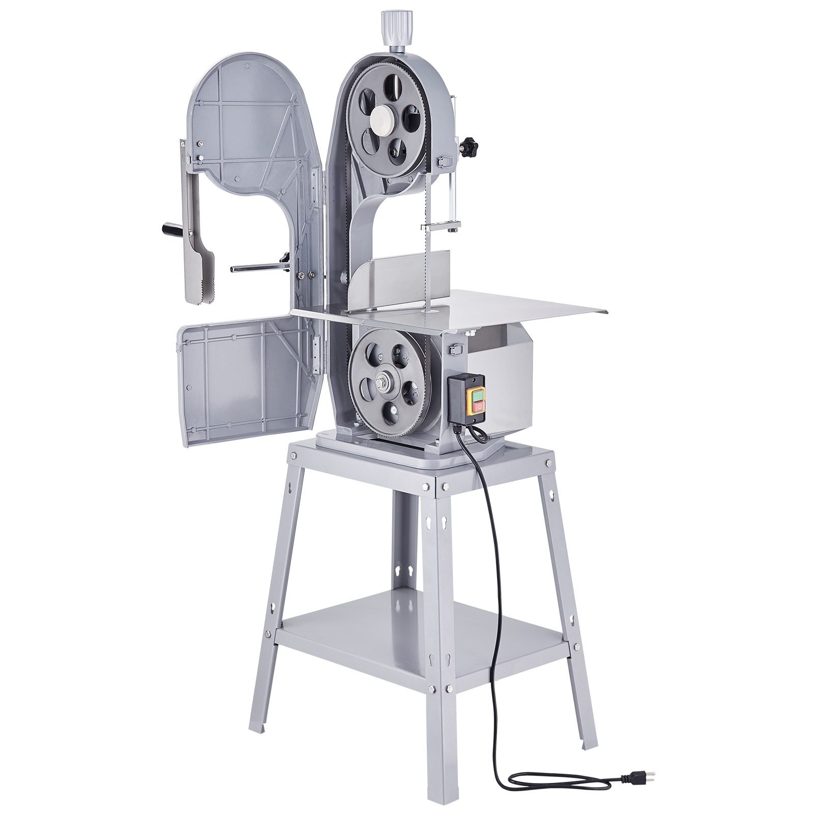 GIVIMO Commercial Electric Meat Bandsaw 1500W Stainless Steel Vertical Bone Sawing Machine Workbeach 19.3 x 15 0.16-7.9-in Cutting Thickness Frozen Meat Cutter with 6 Blades for Rib Pork Beef Band Saw #LW102GIVSS0180