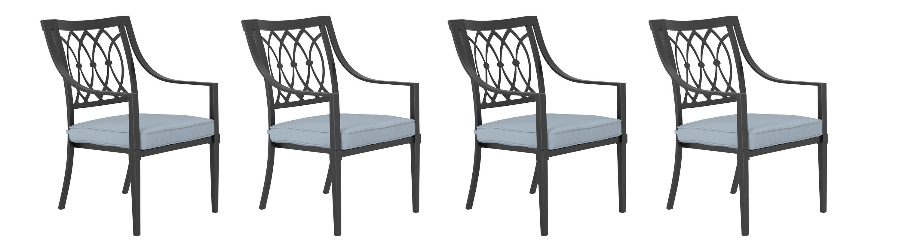 allen + roth FZS60524 Aspen Grove Set of 4 Gray Steel Frame Stationary Dining Chair with Gray Cushioned Seat