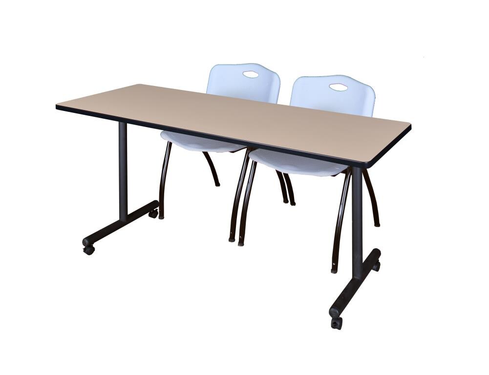 Regency MKTRCC7224BE47GY Training Off-white 4-Person Training Table (72-in W x 29-in H)