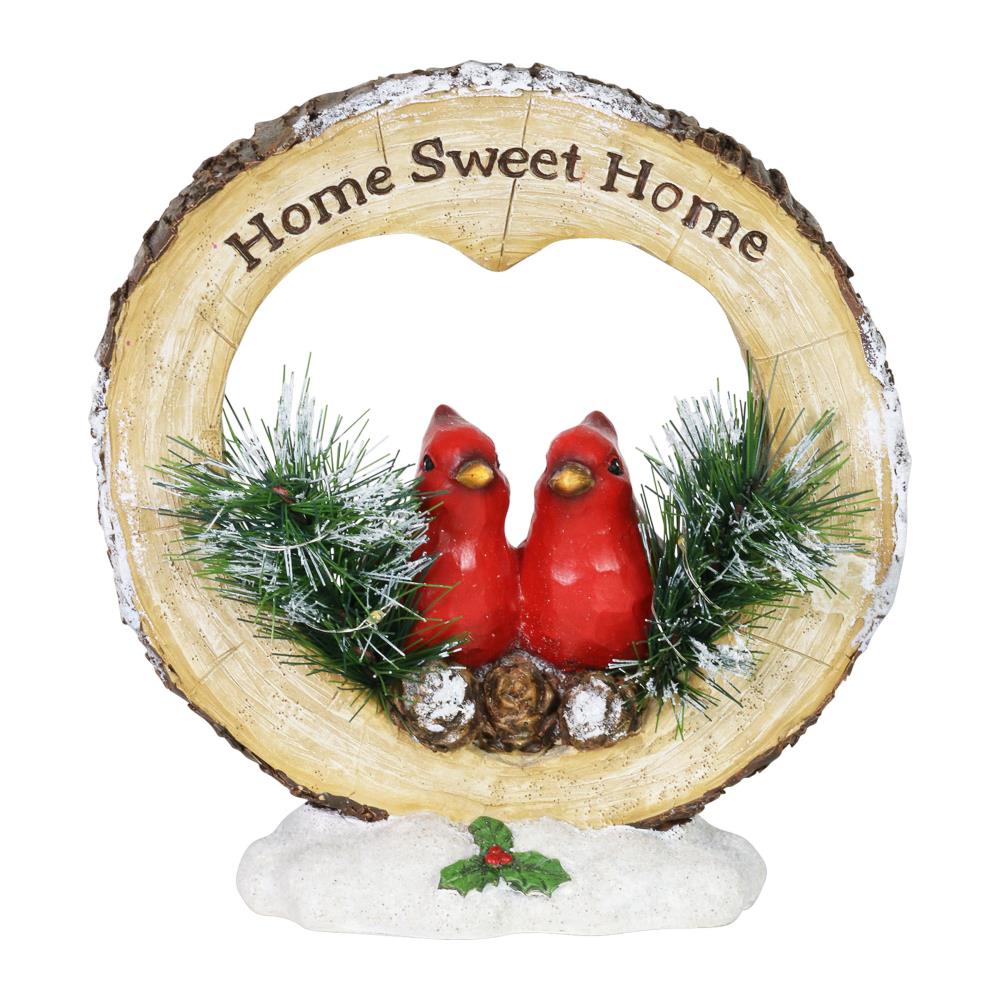 Exhart 71437-RS 7.67-in Lighted Decoration Cardinal Battery-operated Christmas Decor