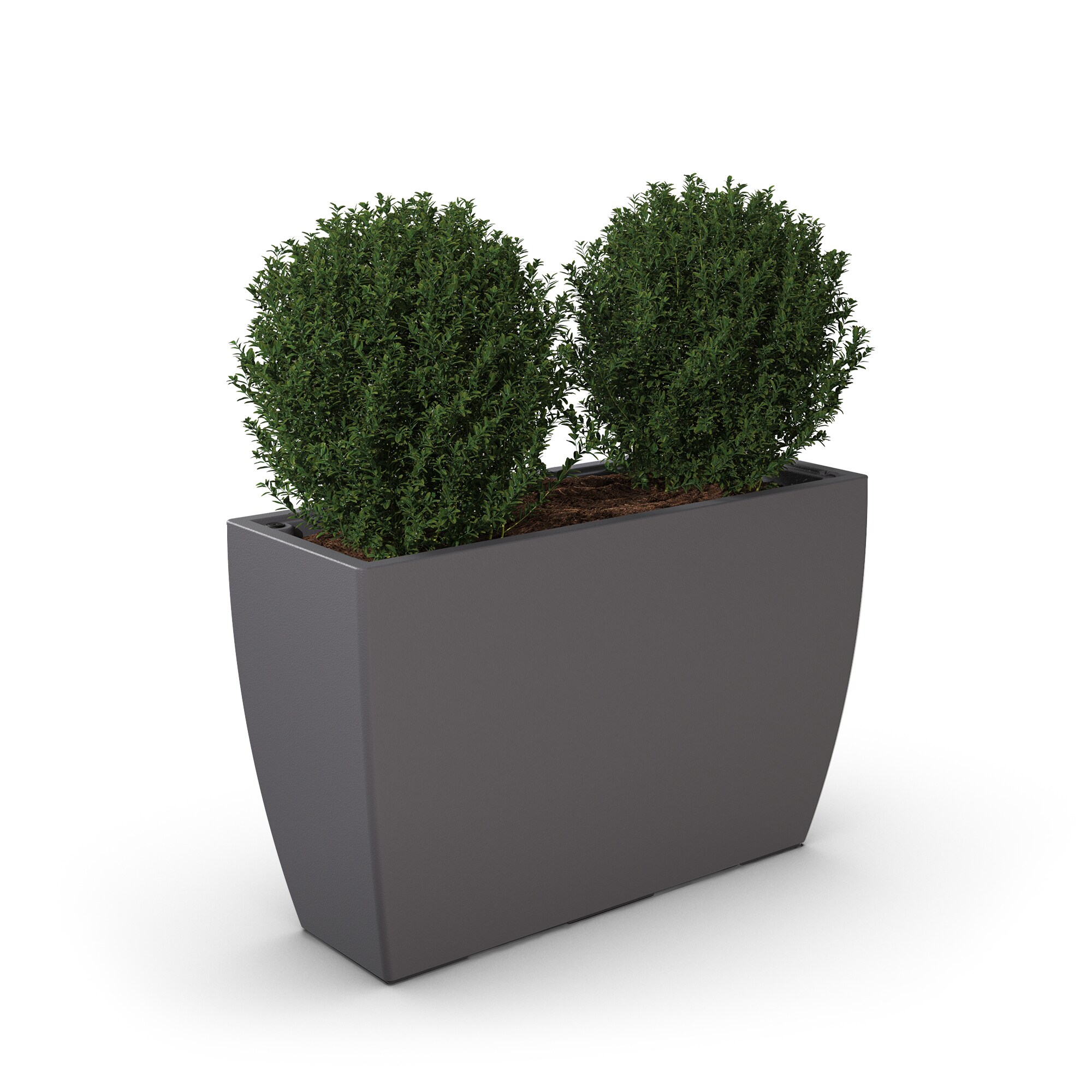 Mayne 8836-GRG Rectangle 36-Inches W Extra Large Gray Plastic Contemporary/Modern Indoor/Outdoor Planter with Drainage Holes with Self Watering