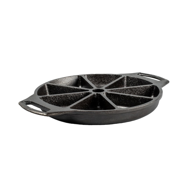 Lodge Cast Iron Pre-Seasoned Cast Iron Baking Pan with Dual Handles - Round  Shape, 8 Wedge Impressions - Black, Oven Safe - Durable and Versatile in  the Bakeware department at