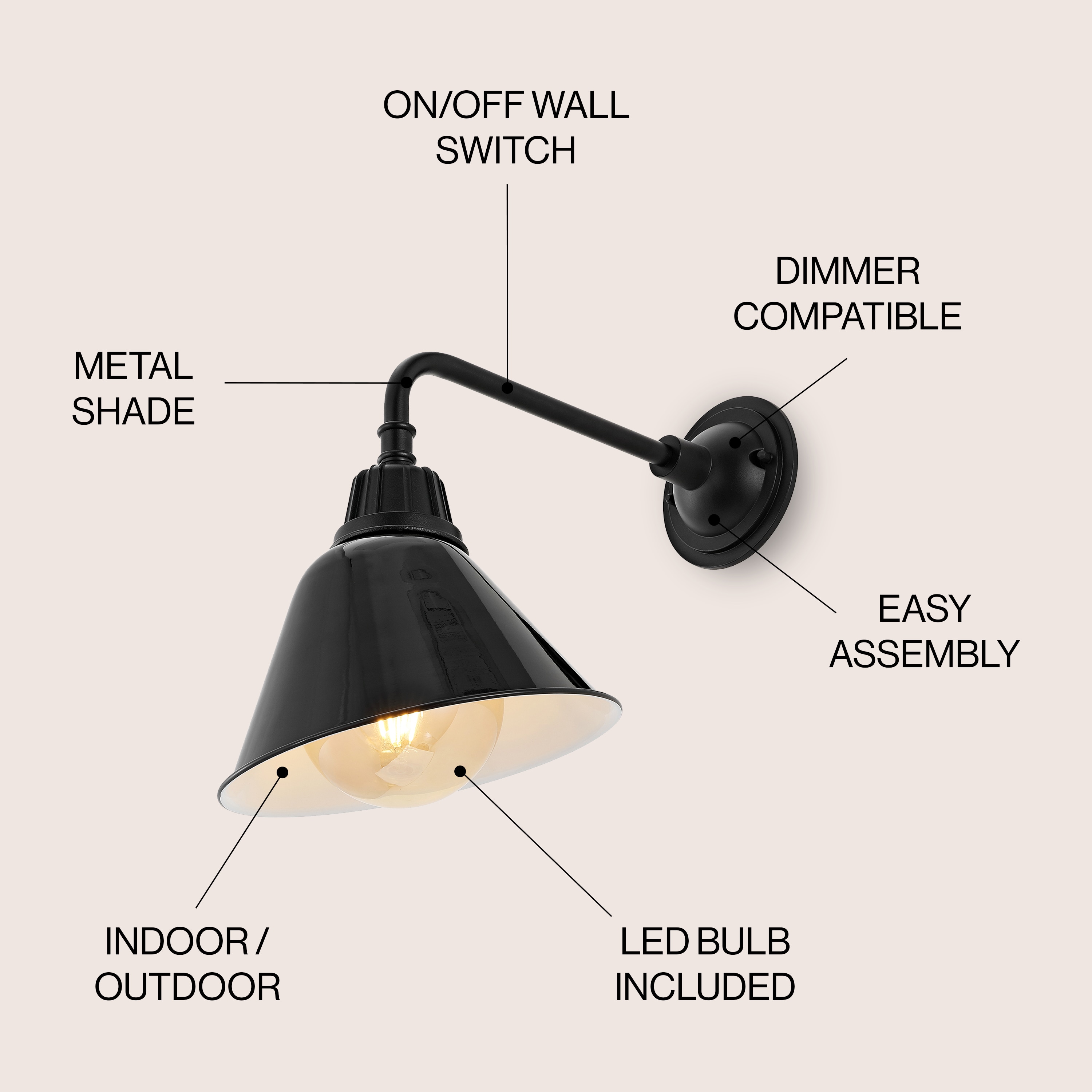 JONATHAN  Y JYL7612B Outdoor-Wall-Lighting - View #3