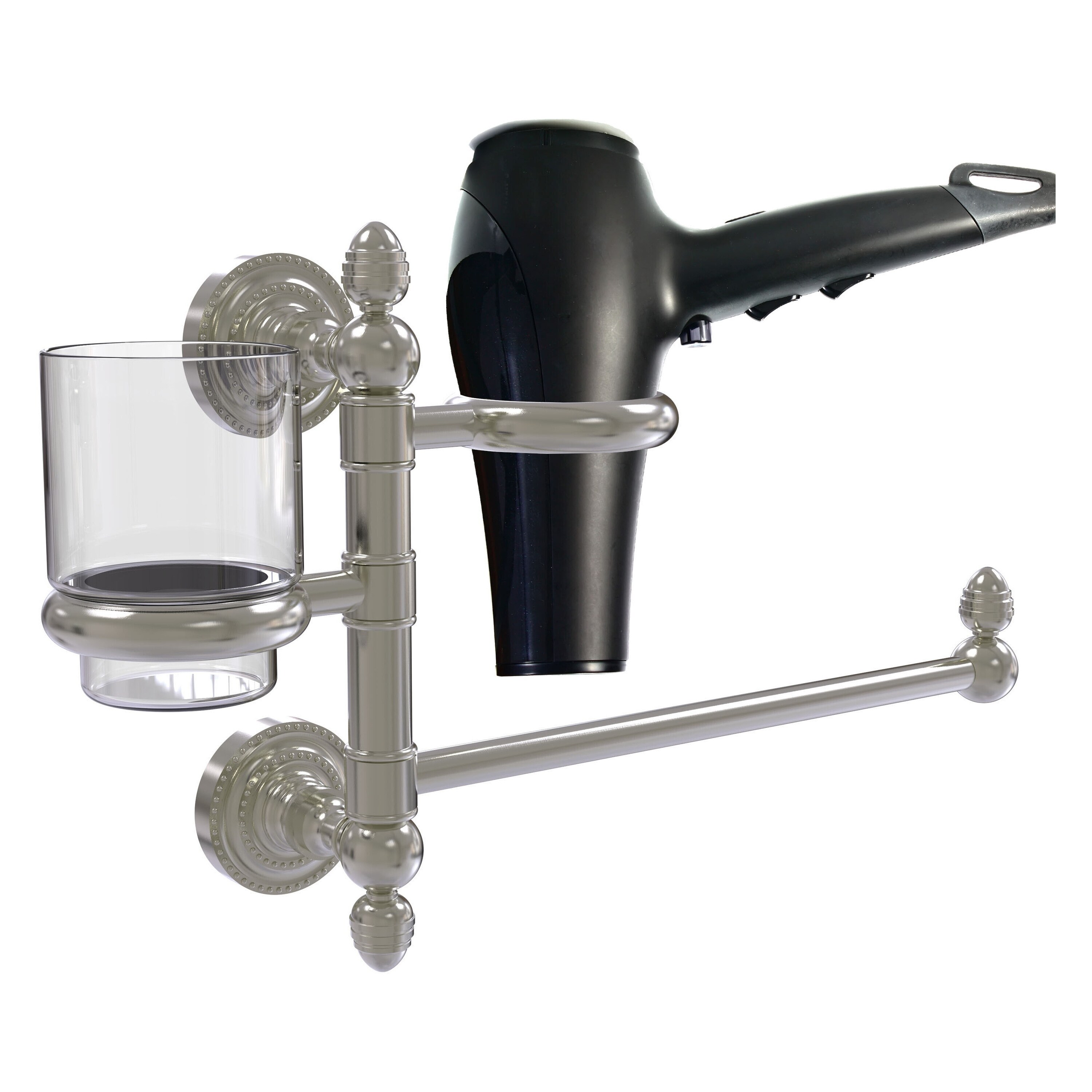 Allied Brass DT-GTBD-1-SN 2 -Piece Dottingham Satin Nickel Decorative Bathroom Hardware Set Towel Bar, Included