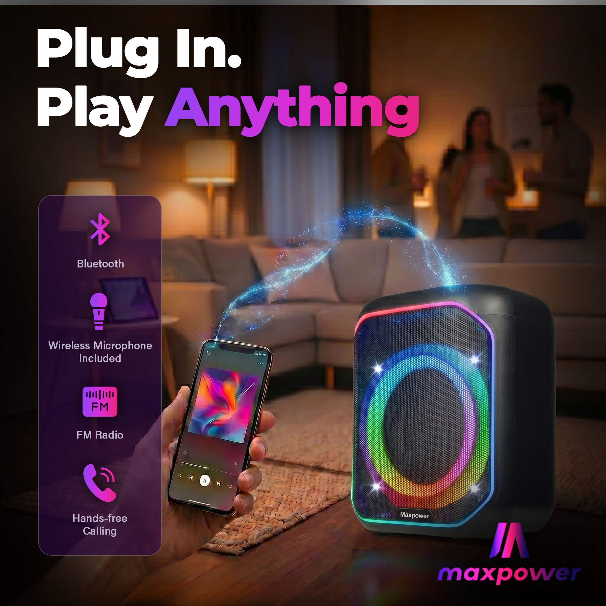 Max Power MPD495-LUMI BLAST Portable-Speakers - View #2