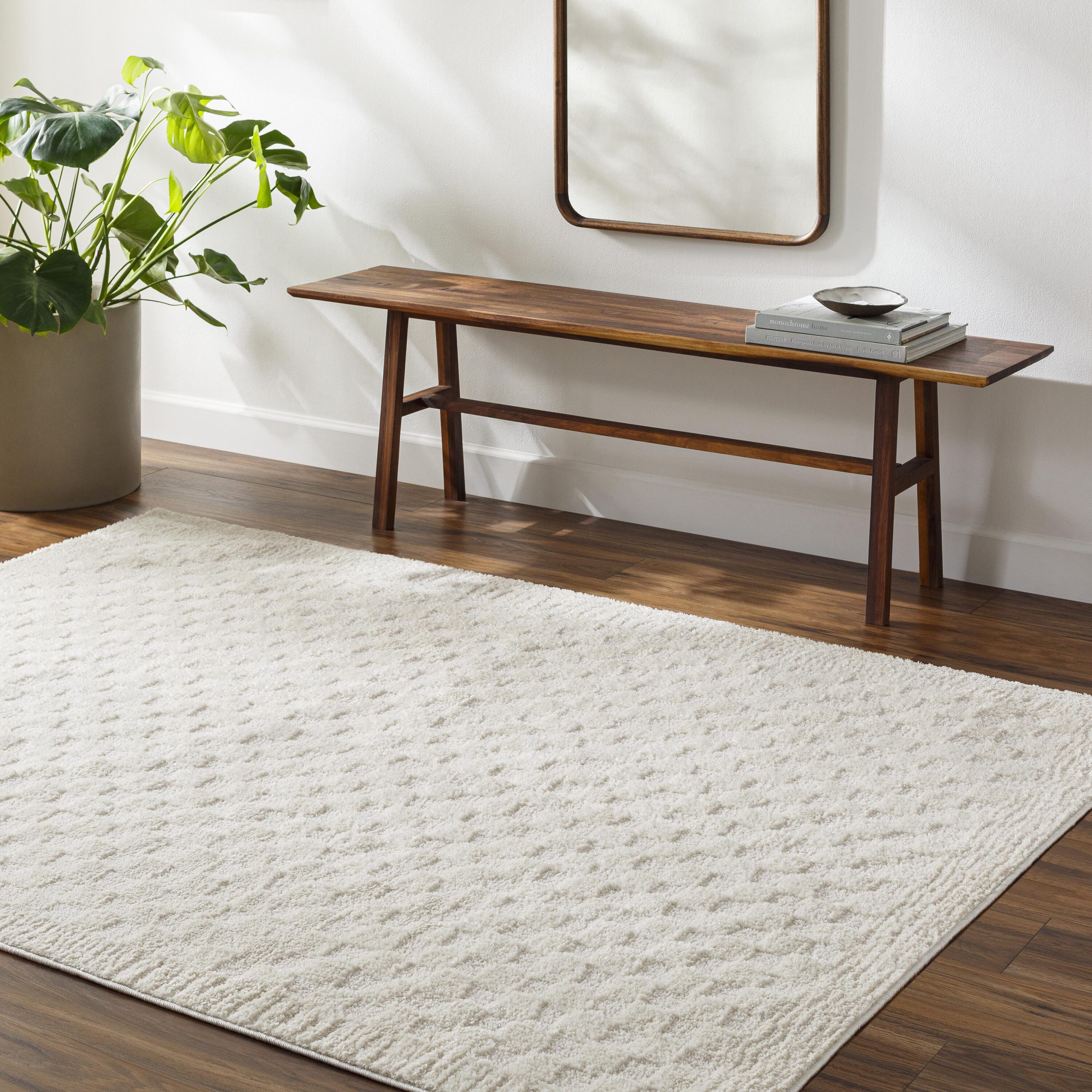 Livabliss FEU2327-537 Freud 5 x 7 (ft) Polyester Ivory Rectangular Indoor Geometric Area rug