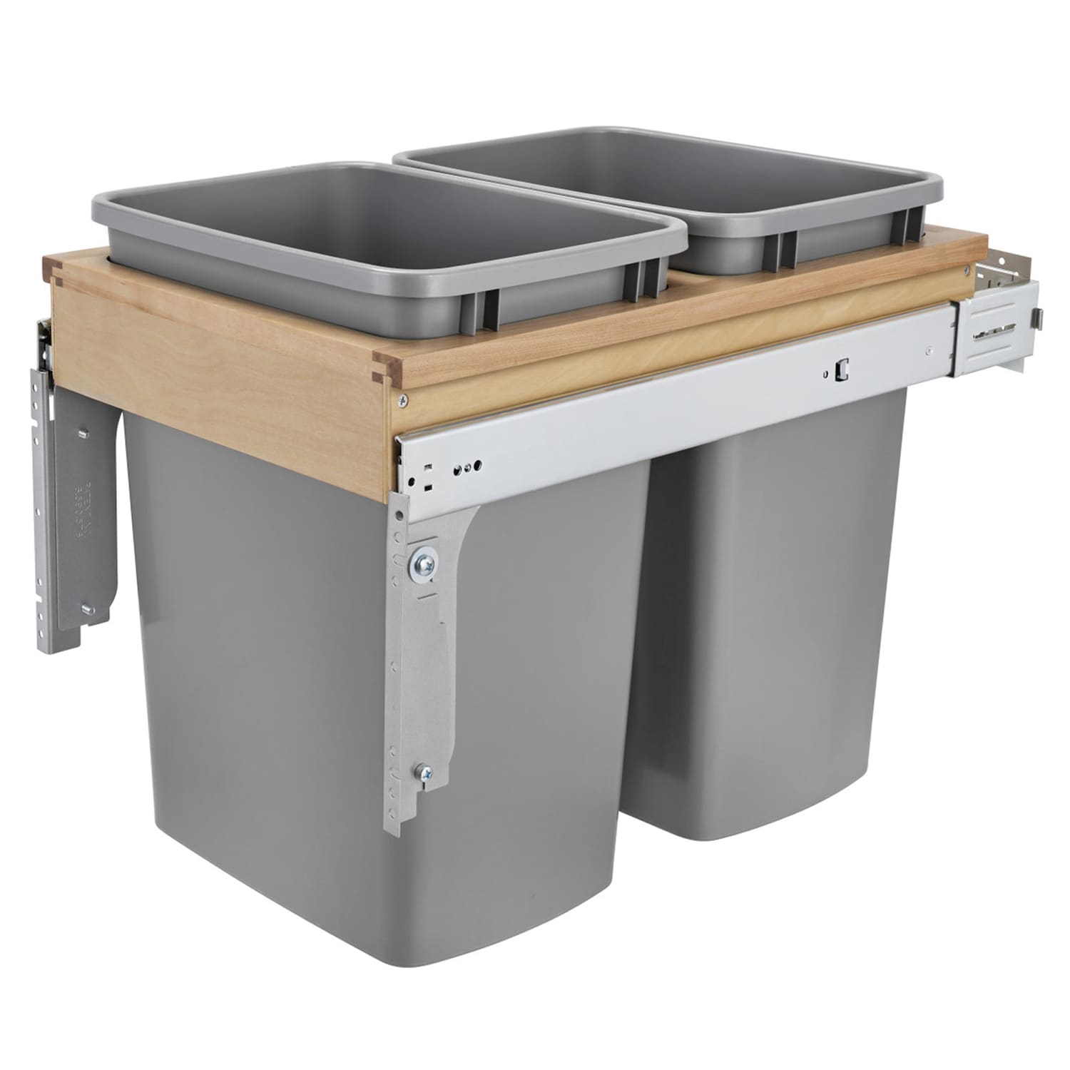 LeHom Lehom Sliding Pull Out Under Counter Recycling Trash Can