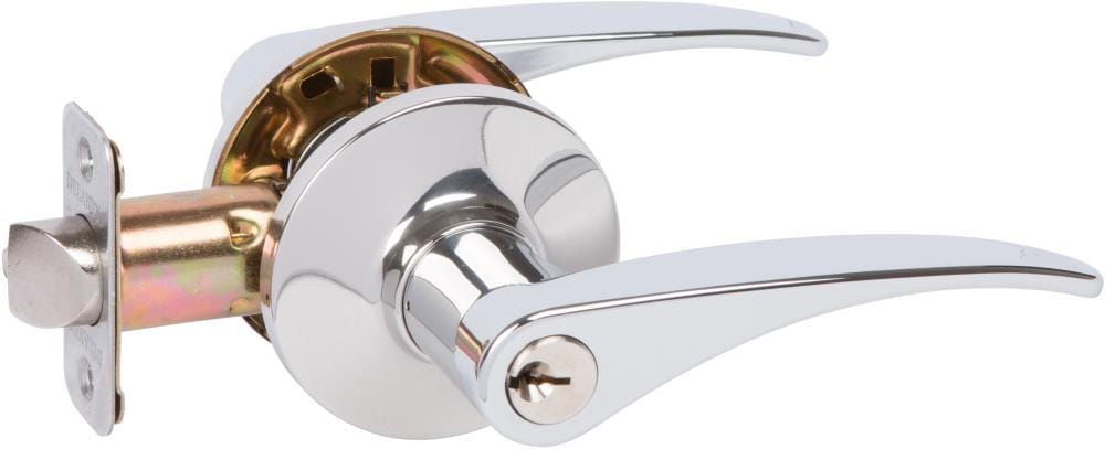 Delaney Hardware D20726 Dayton Chrome Interior/Exterior Keyed entry Door Handle