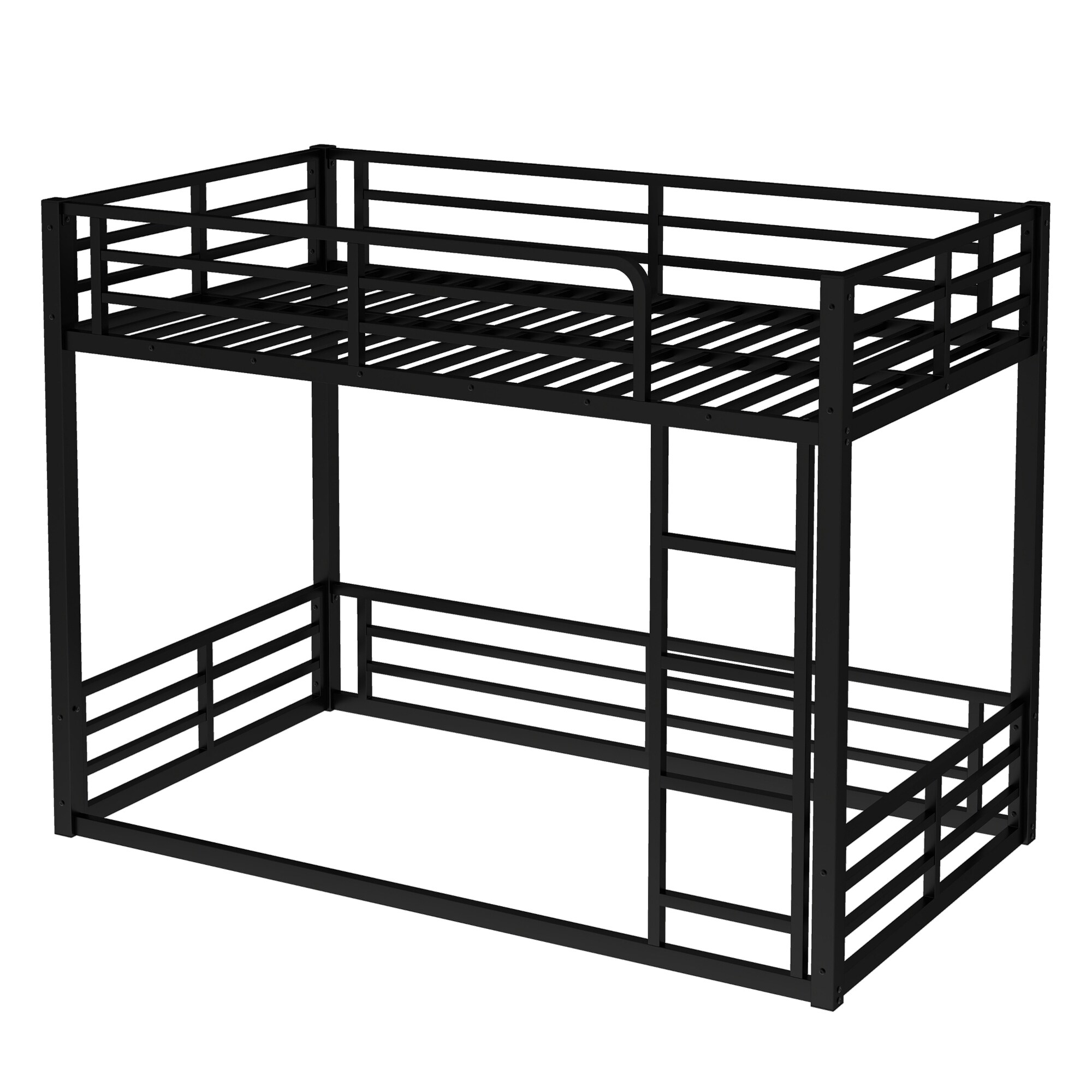 Bellemave Metal Floor Bunk Bed Twin XL over Twin XL Black in the Bunk — free download