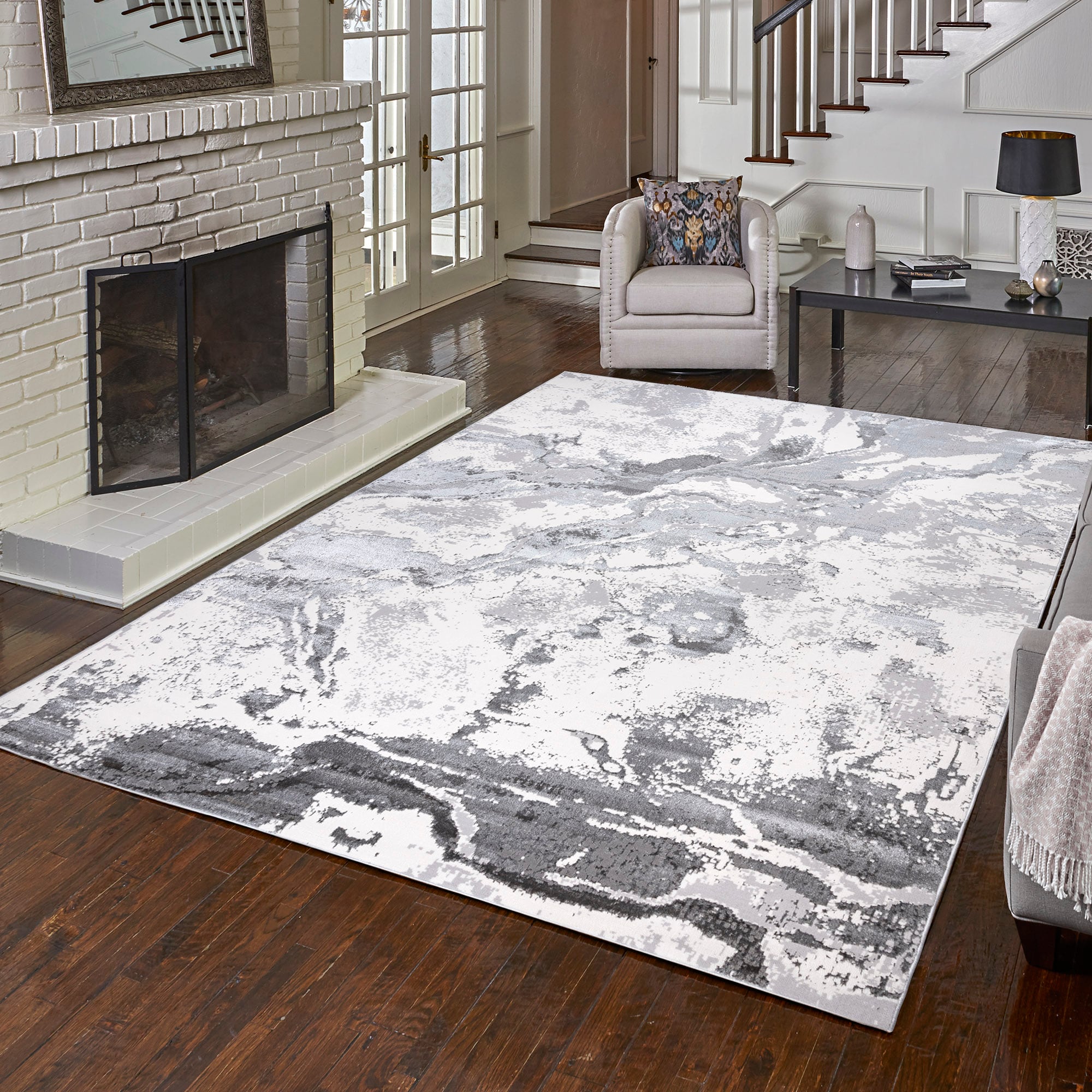 Style Selections Nightsky Marble 8 X 10 (ft) Gray Indoor Geode Area Rug 