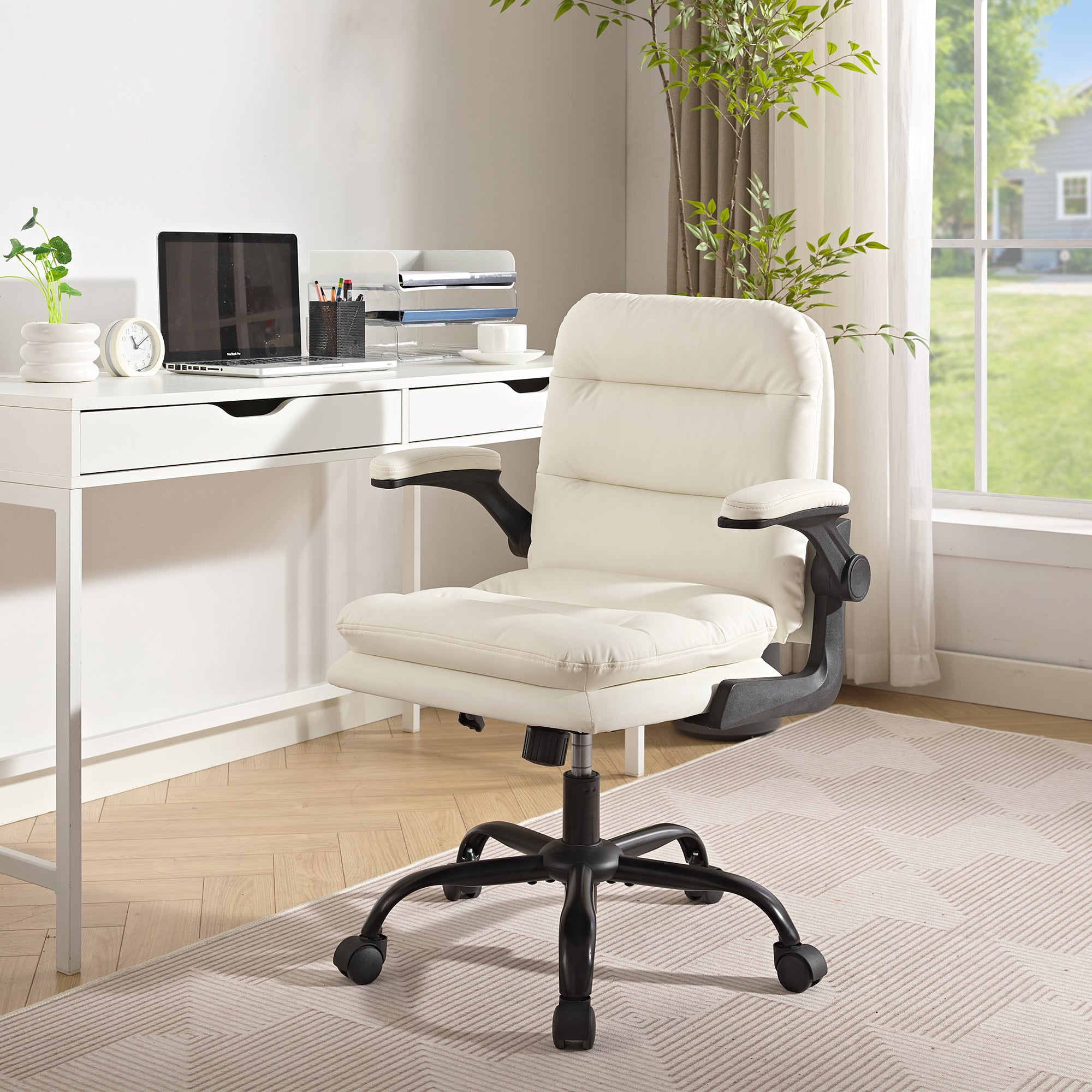 Vecelo LOE-OC23-WHT Office-Chairs - View #2